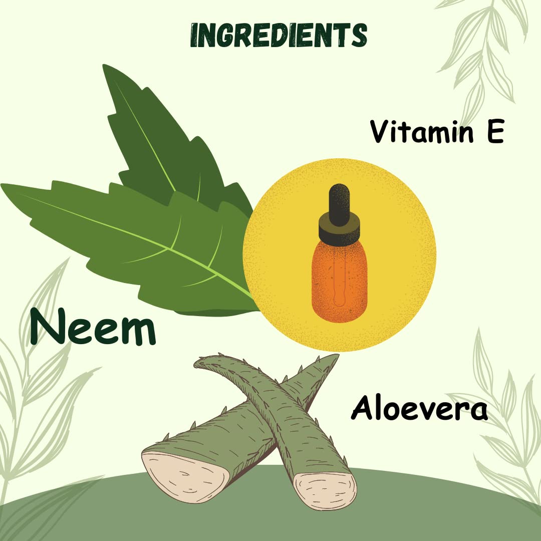 Nishviaak™ Organic Neem Gel for Skin Care - Natural Herbal Remedy for Acne, Eczema & Psoriasis | Soothes & Hydrates Dry Skin - Perfect for Daily Skincare Routine & Ayurvedic Treatments