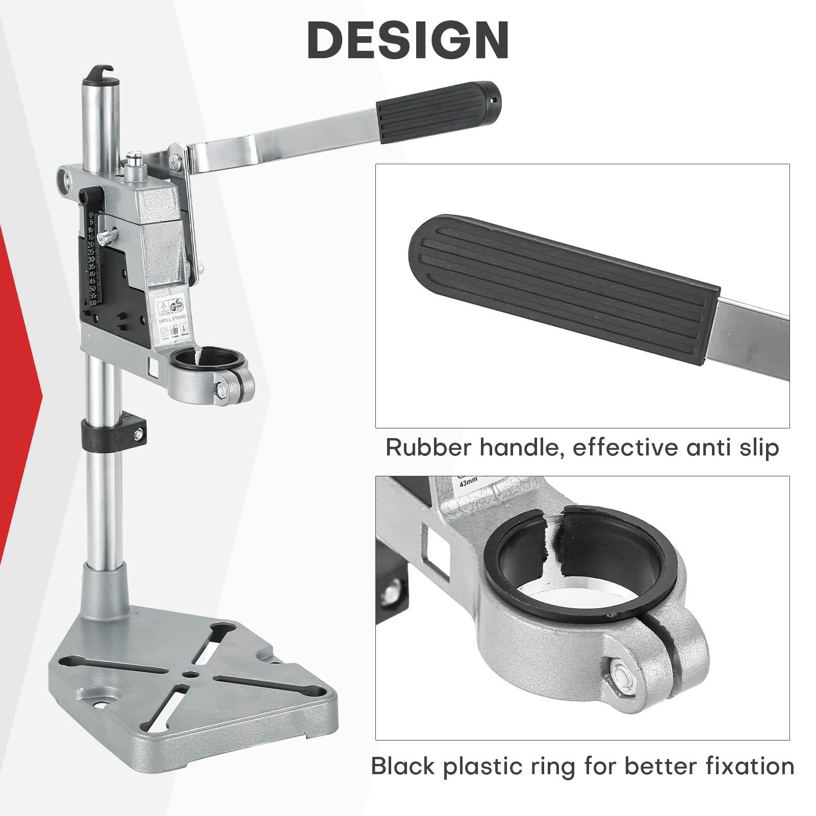 MAOPINER Universal Electric Drill Press Stand - Heavy Duty Bench Clamp for Hand Drills | Precision Drilling Workstation for Woodworking, Metalworking & DIY Home Repairs | Compatible with Most Power Drills
