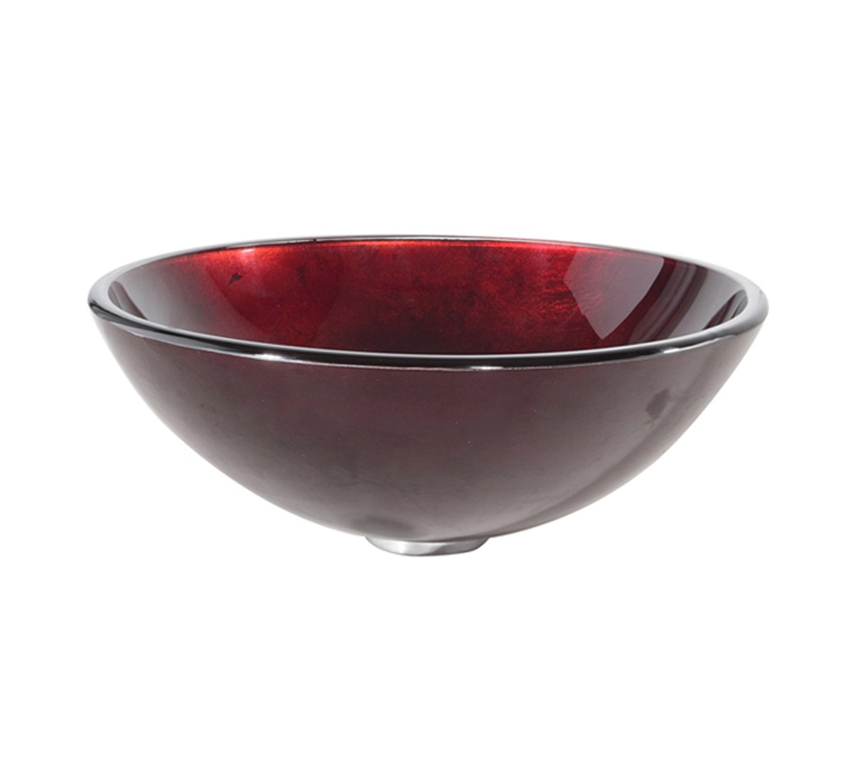 Premium Red Glass Vessel Bathroom Sink with Chrome Faucet - Modern Above Counter Basin for Powder Rooms, Master Baths & Luxury Vanities