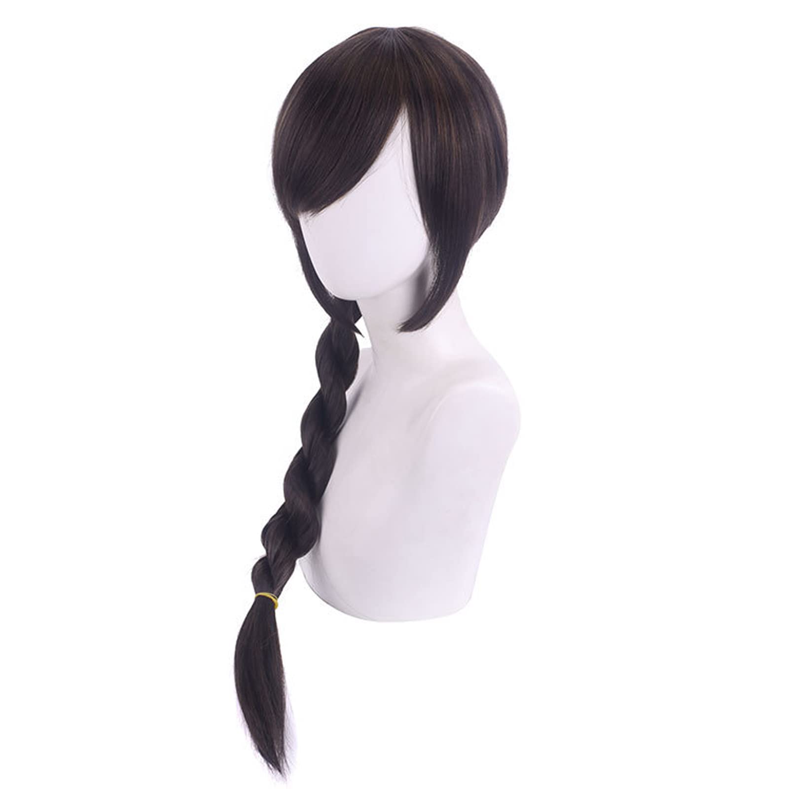 JoneTing Long Brown Braided Wig with Hair Cap for Women - Natural Looking Synthetic Braids for Anime Cosplay, Halloween Costume, Daily Wear & Party Dress Up