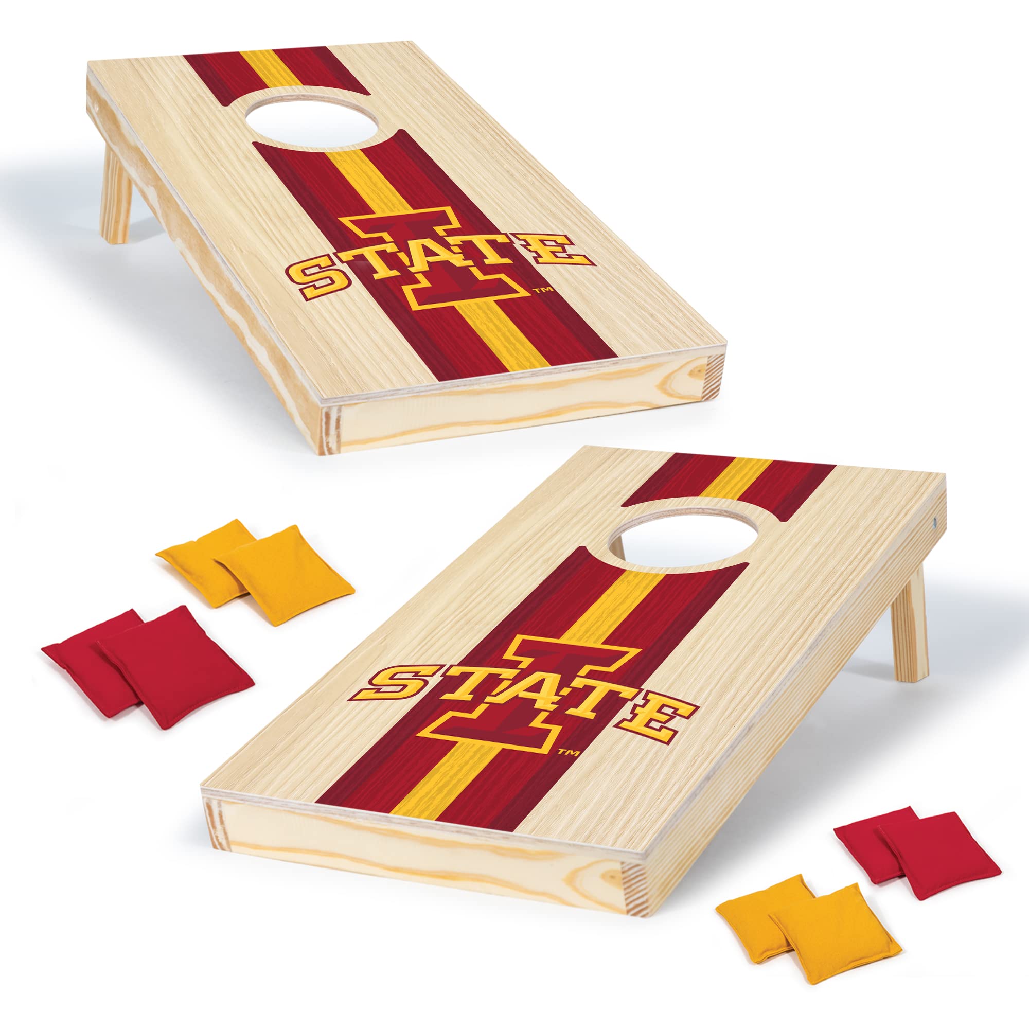 Iowa State Cyclones 1' x 2' Travel Size Solid Wood Cornhole Set with HD Team Graphics – Perfect for Tailgating, Backyard BBQs, and Outdoor Parties | Great Gift for Sports Fans | Bean Bag Toss Game for Family Fun