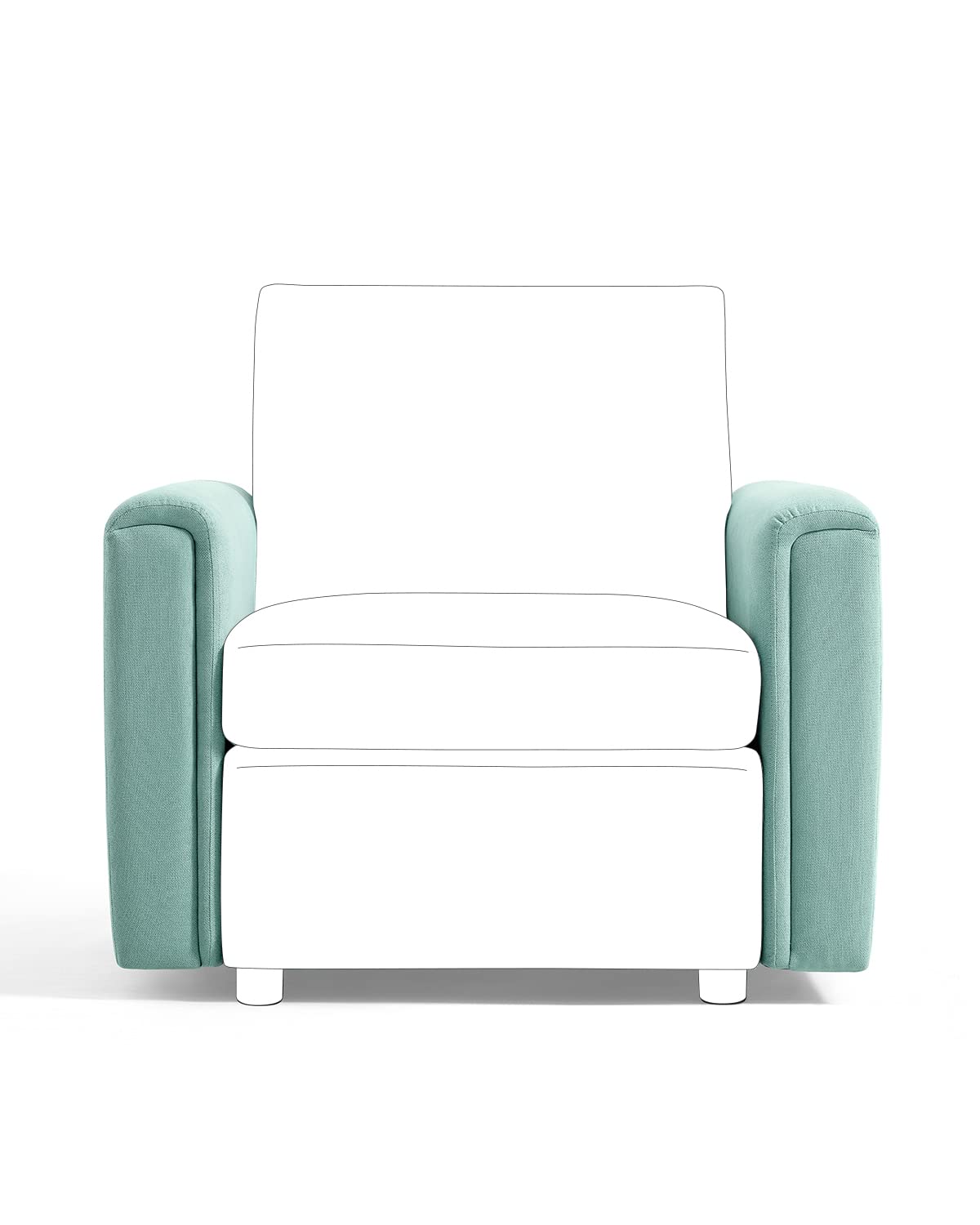 LINSY HOME Modular Sectional Sofa Armrest Pair - Wide Track Arm in Teal for Sofa Extension & Upgrade | Perfect for Living Room, Lounge & Home Theater Seating