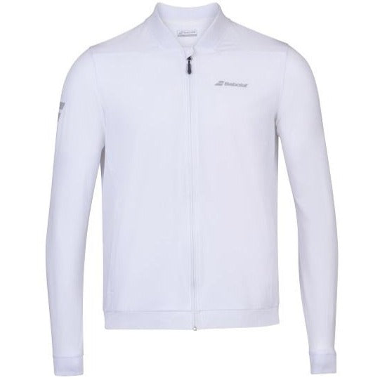 Babolat Men's Play Jacket - Lightweight Tennis Windbreaker with Moisture-Wicking Technology (White) - Perfect for Outdoor Sports & Casual Wear