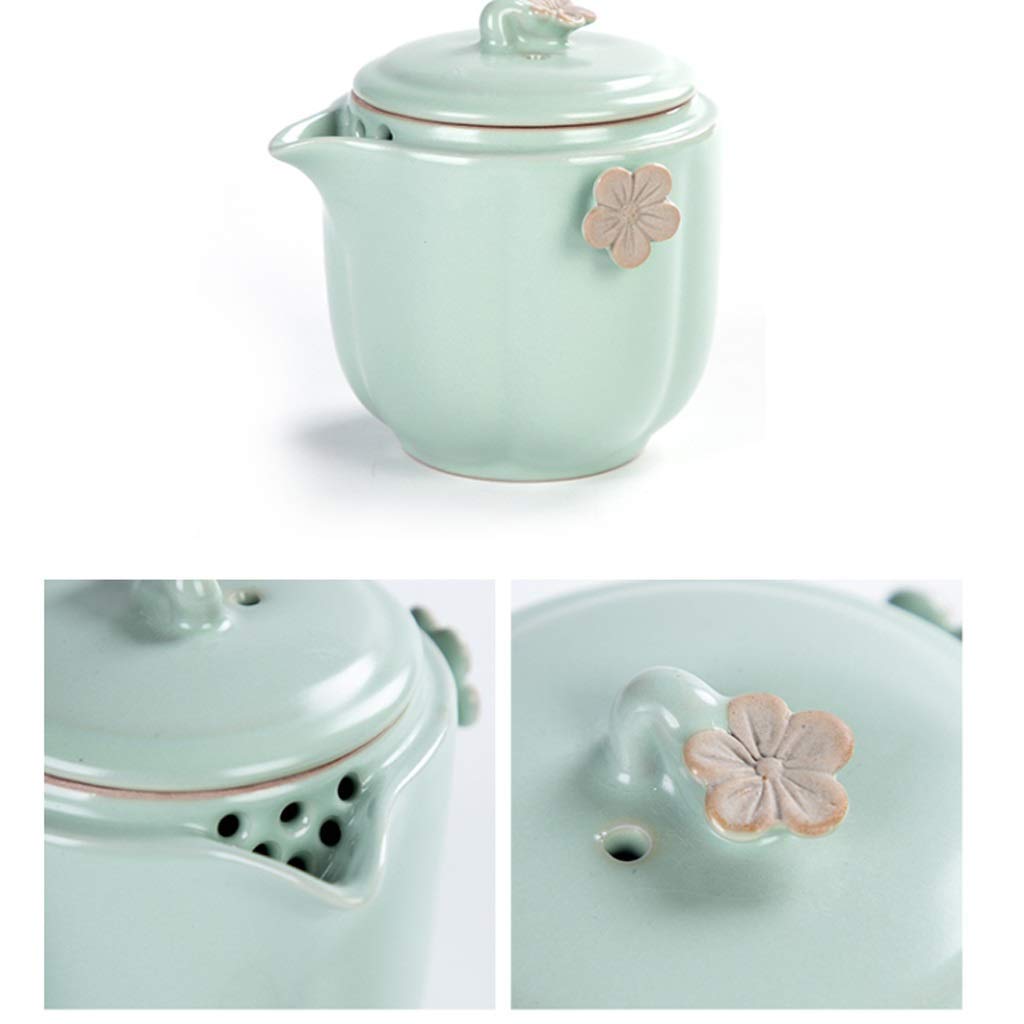Premium Portable Kung Fu Tea Set - Ceramic Teapot & Gaiwan Cups for Travel & Tea Ceremony | Traditional Chinese Porcelain Teaware for Home, Office & Outdoor Use