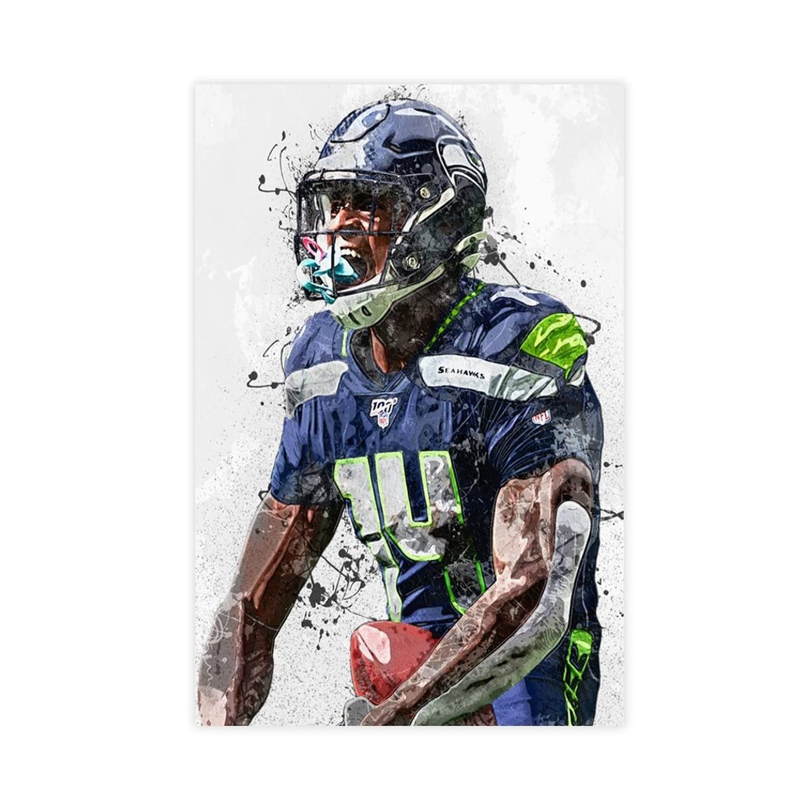 DK Metcalf Canvas Poster - 12x18inch (30x45cm) Unframed Sports Wall Art for Bedroom, Office & Man Cave Decor - Perfect Gift for Football Fans & Seattle Seahawks Supporters