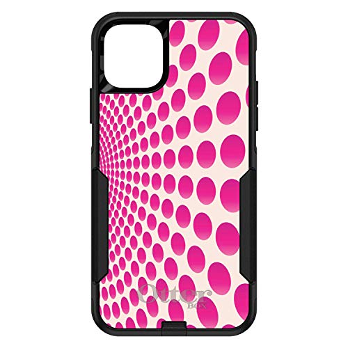 Hot Pink Polka Dots Swirl On Black Case