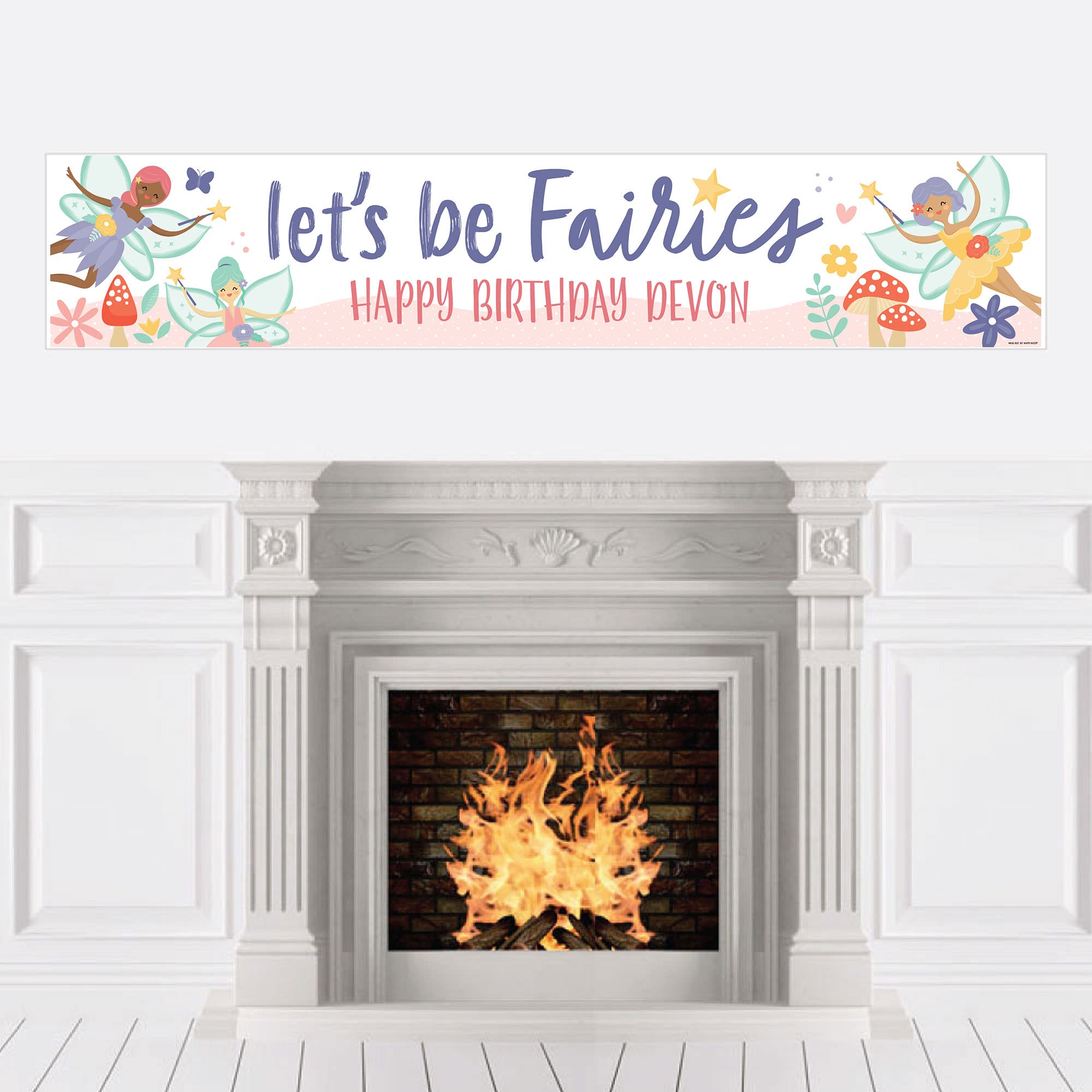 Personalized Let’s Be Fairies Custom Fairy Garden Birthday Party Decorations - Unique Fairy Theme Party Banner for Kids Birthday, Baby Shower & Garden Celebrations