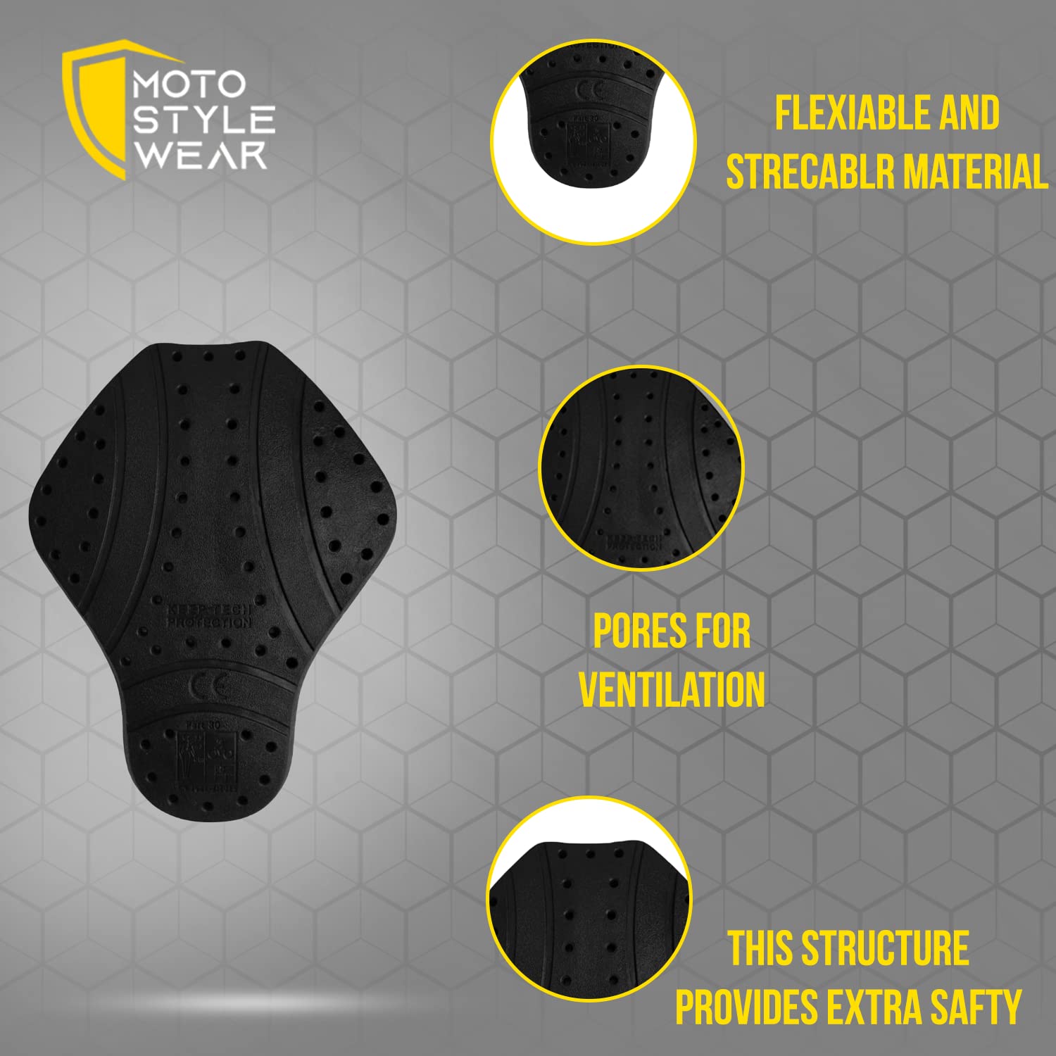 CE Certified Level 1 Back Protector Pads - Motorcycle Armor Replacement for Men & Women - Impact Protection for Riding Jackets - Perfect for Street Bikes, Cruisers, and Touring Motorcycles