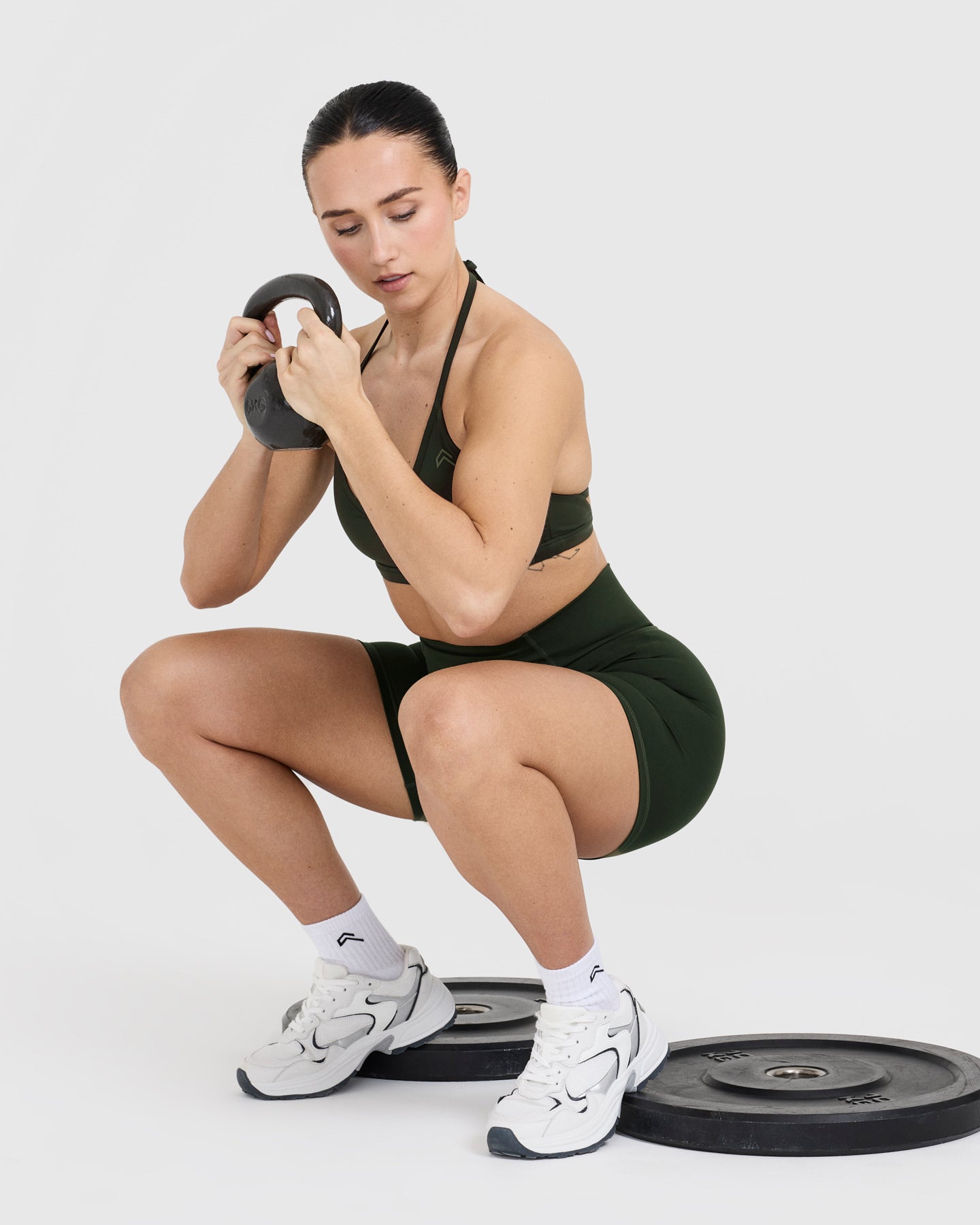 Timeless Strappy Bralette in Khaki - Comfortable Wireless Bra for Everyday Wear, Yoga & Lounge