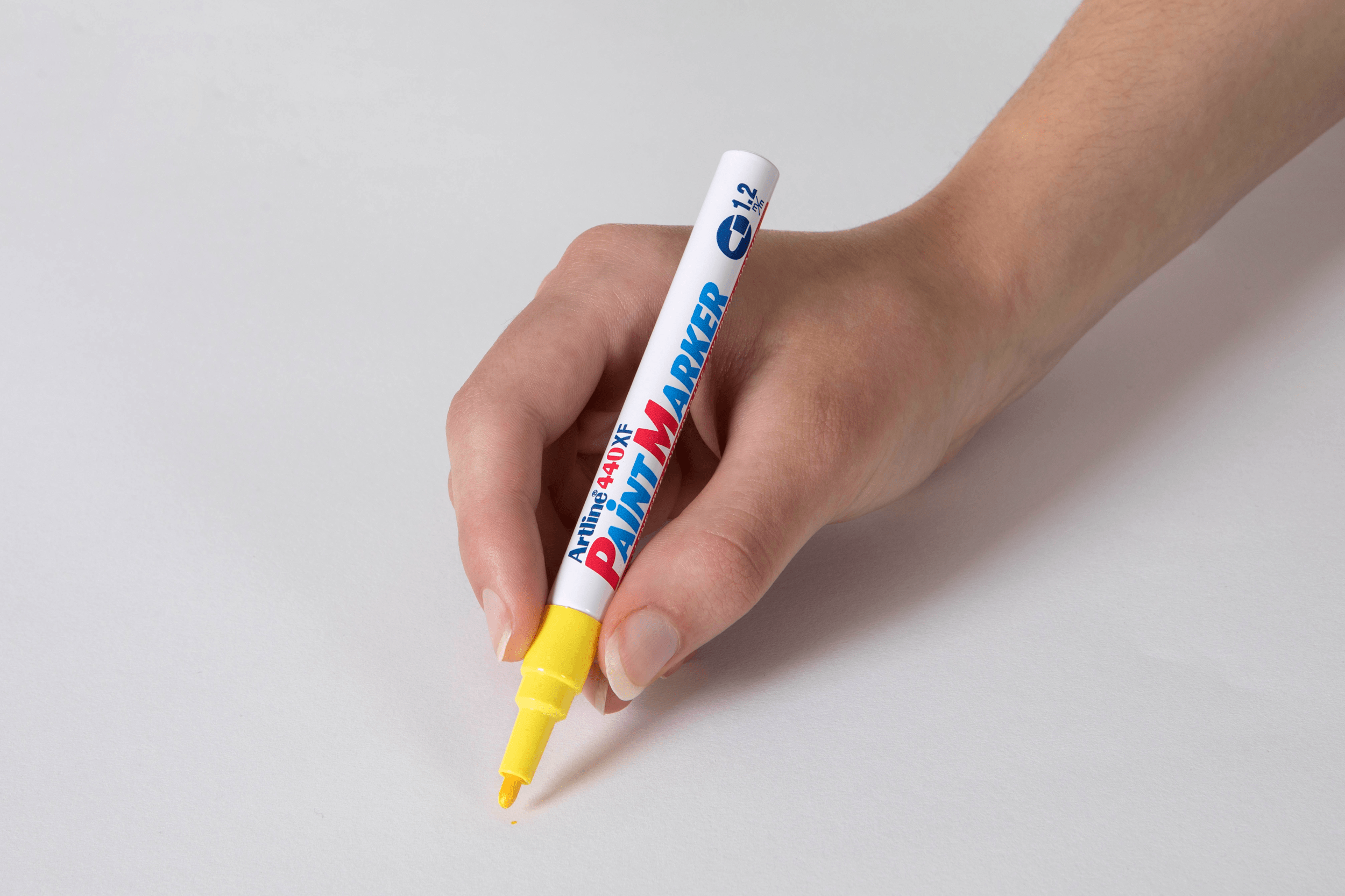 Artline 440 Yellow Paint Marker - 1.2mm Bullet Tip, Pack of 12 - Perfect for DIY Crafts, Signage & Industrial Labeling