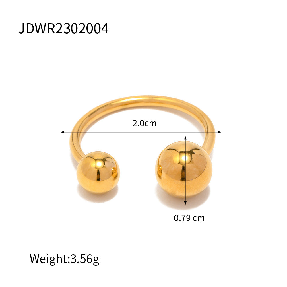 18K Gold Unique Bypass Ball Boom Rings for Women | Elegant Stackable Statement Jewelry | Perfect for Weddings, Parties & Everyday Wear (JDR003)