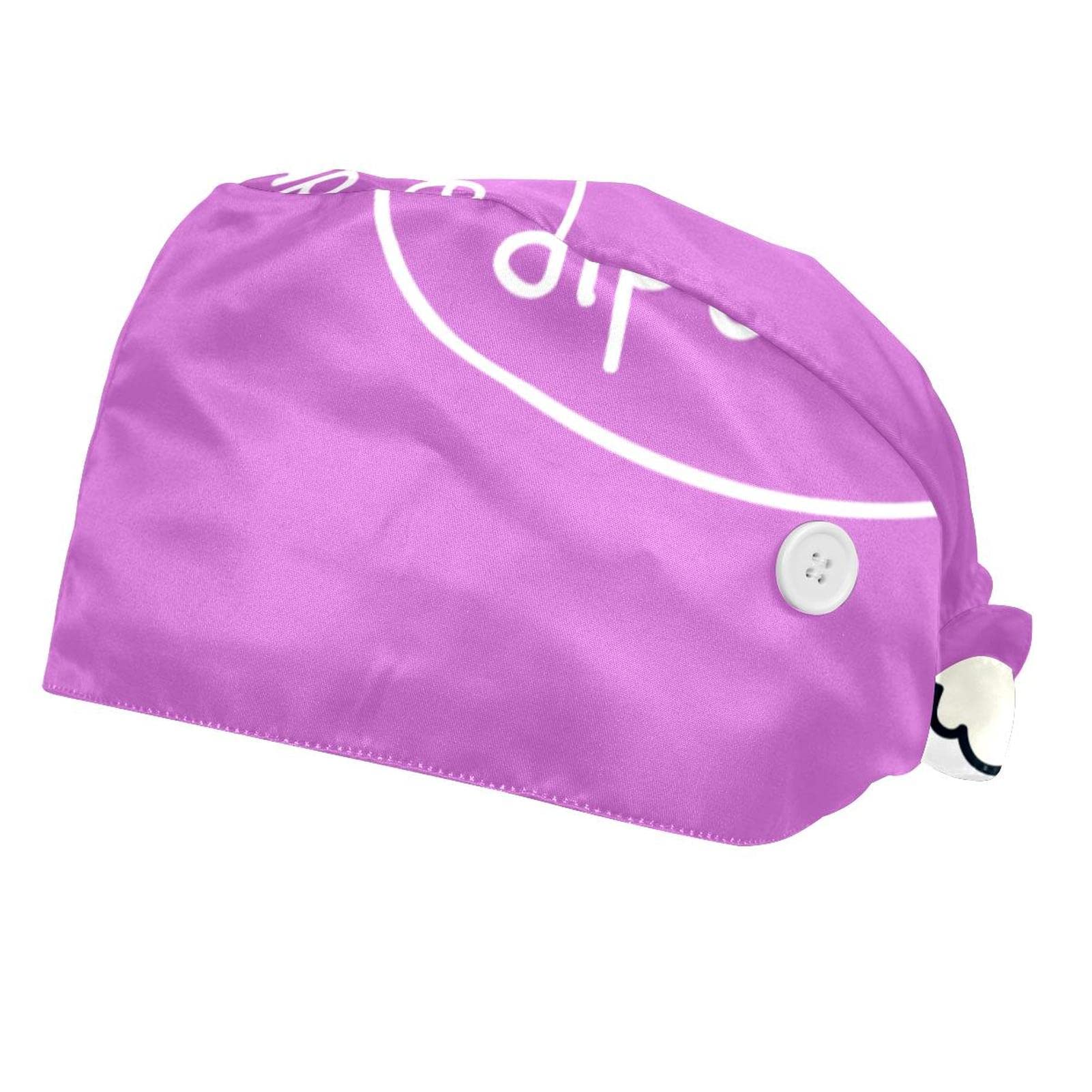 Adjustable Alpaca Unicorn Llama Bouffant Working Cap with Sweatband & Buttons - Unisex Hair Cover for Women & Men - Perfect for Food Service, Healthcare & Salon Professionals