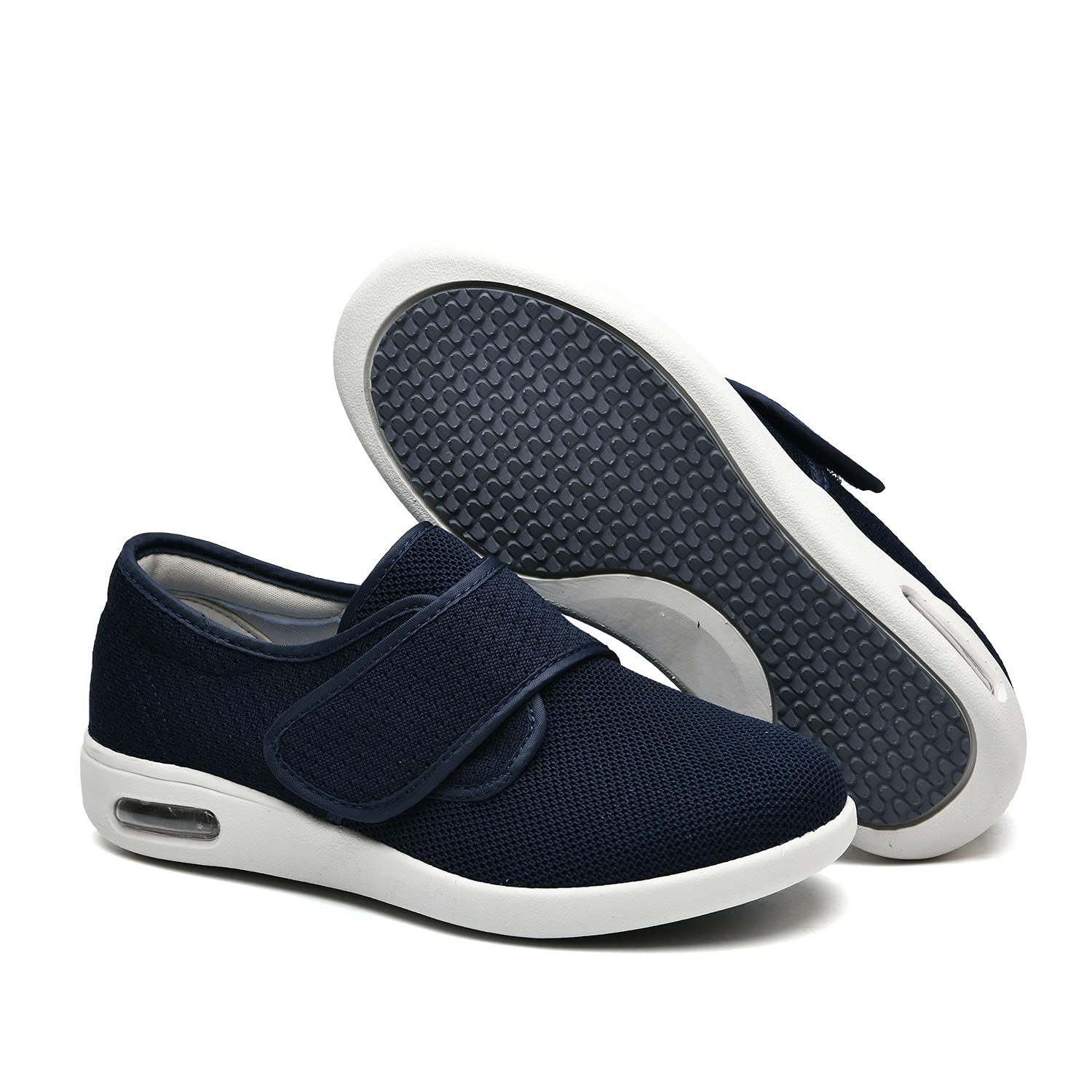 JBTNBX Men's Wide Width Diabetic Shoes - Adjustable Closure, Lightweight & Breathable Walking Sneakers for Elderly, Edema, Plantar Fasciitis & Swollen Feet - Ideal for Daily Walking, Nursing & Comfortable Foot Care