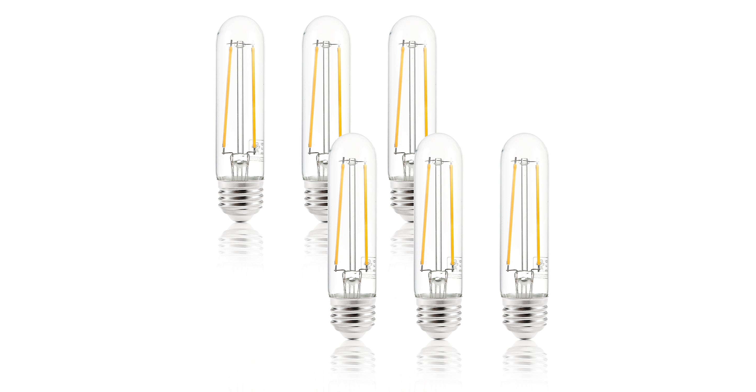 Sovana T10 4.9W Clear LED Filament Light Bulbs - Energy Efficient Vintage Edison Bulbs for Home, Cafe, Restaurant & Bar Lighting