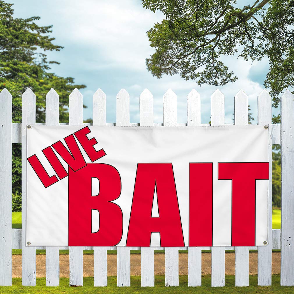 Premium Vinyl Banners - 48x96 Inches with 8 Grommets | Weatherproof Outdoor Advertising Signs for Retail, Industrial & Yard Use | Perfect for Live Bait Shops, Events & Business Promotion