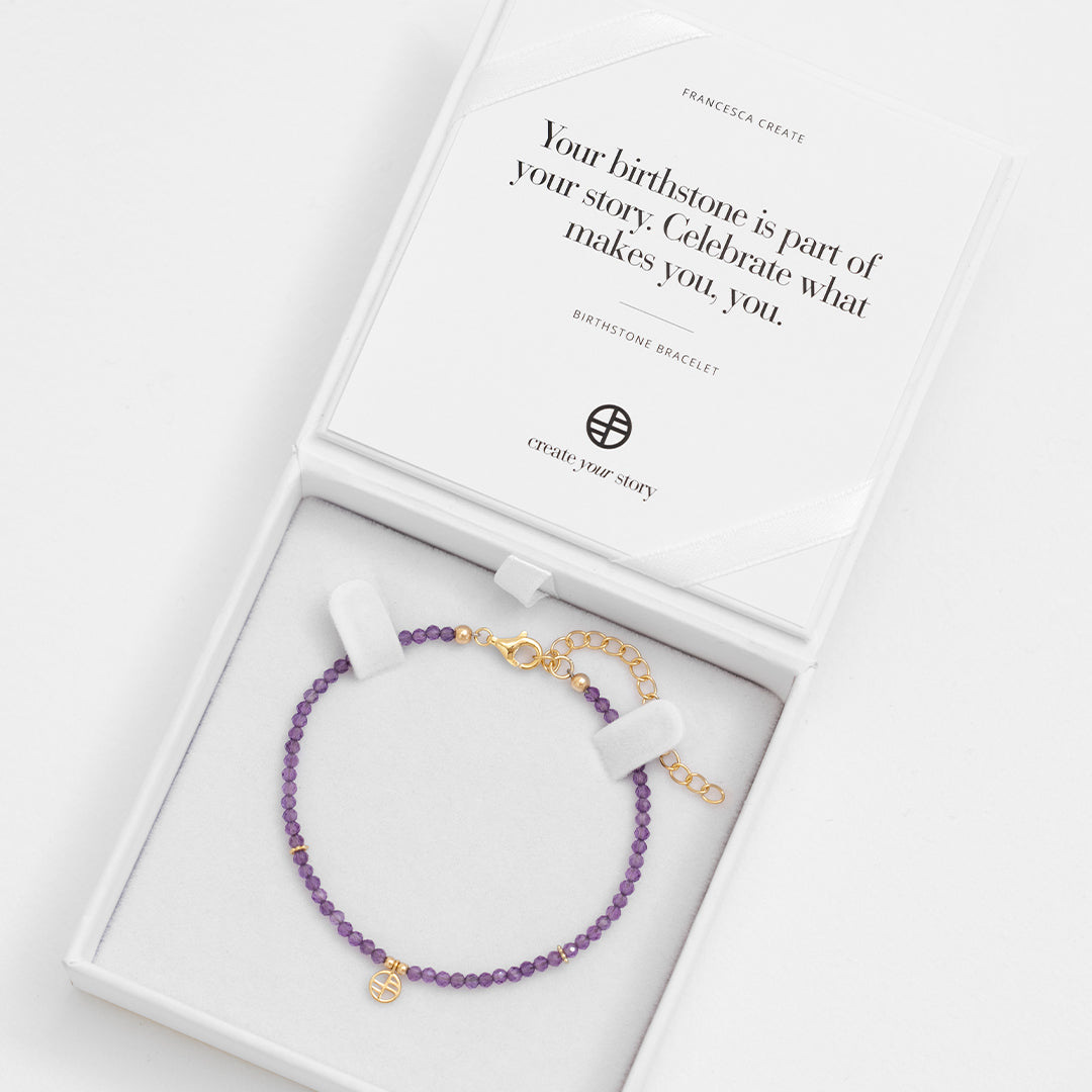 February Birthstone Amethyst Bracelet for Women - Elegant Purple Gemstone Jewelry Gift for Valentine's Day & Anniversary
