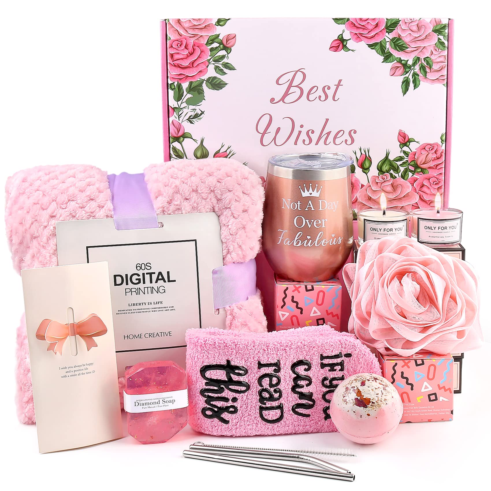 BVROSKI Thoughtful Birthday Gifts for Women - Self Care Gift Box for Her, Get Well Soon Care Package for Sick Friend, Post-Surgery Recovery Basket - Perfect for Mom, Sister, Wife | Ideal for Hospital Stay, Home Recovery & Special Occasions