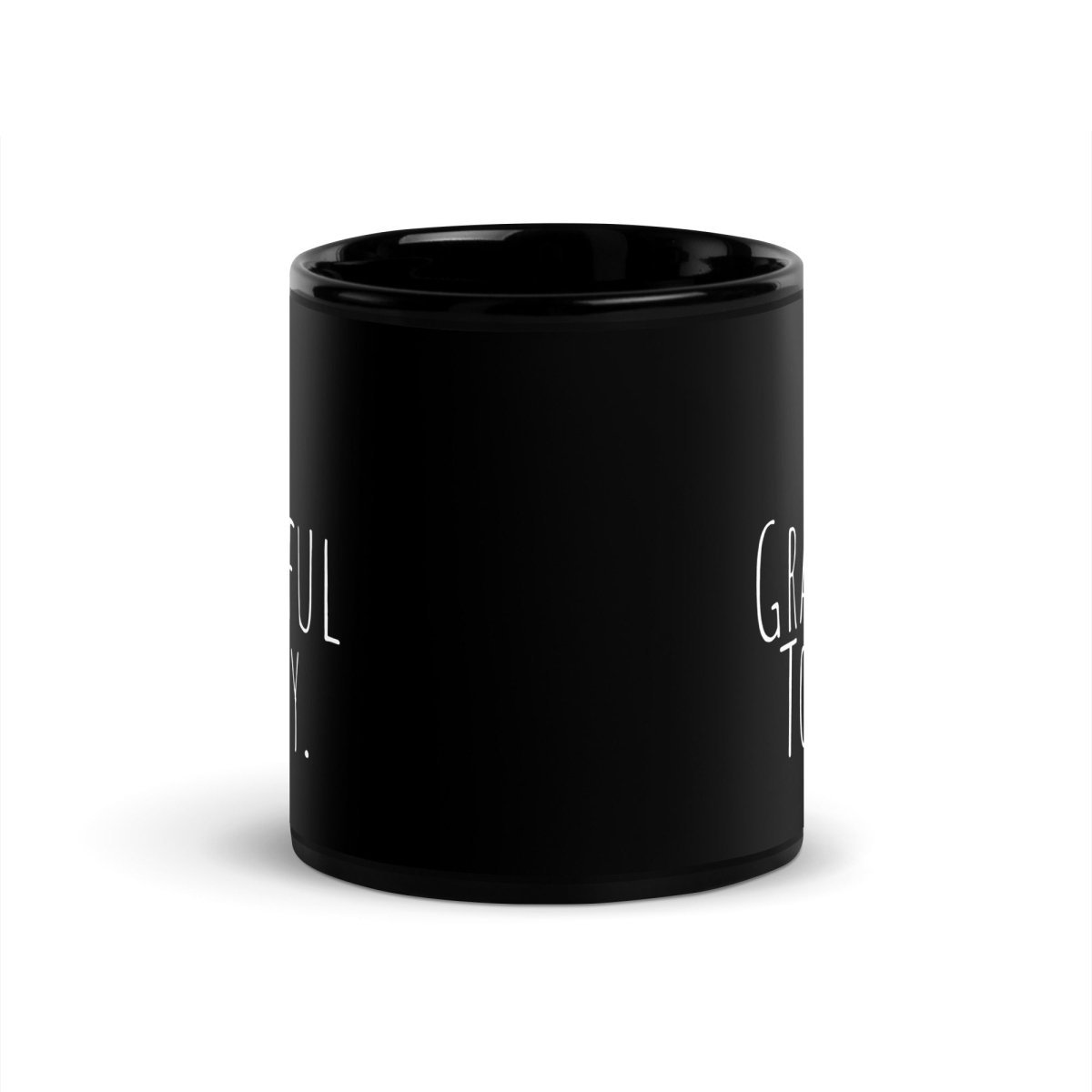 Be Grateful Today Black Glossy Mug - Inspirational Coffee Cup for Mindfulness & Positivity | Perfect Motivational Gift for Office, Home & Meditation Spaces