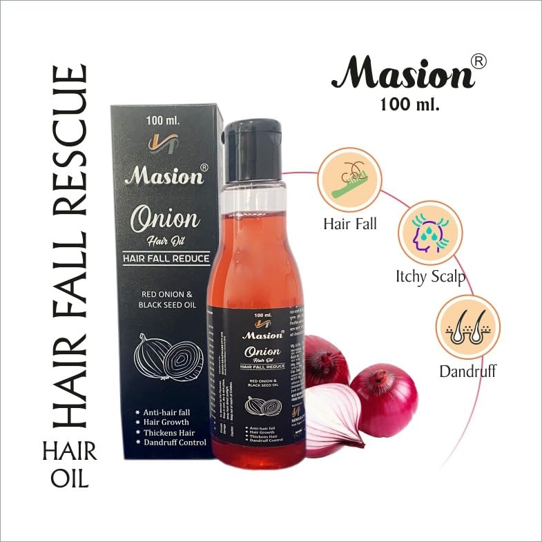 Maison Onion Hair Oil for Hair Growth & Hair Fall Control - 100ml | Natural Hair Care Solution for Thicker, Stronger Hair | Perfect for Daily Use & Scalp Nourishment
