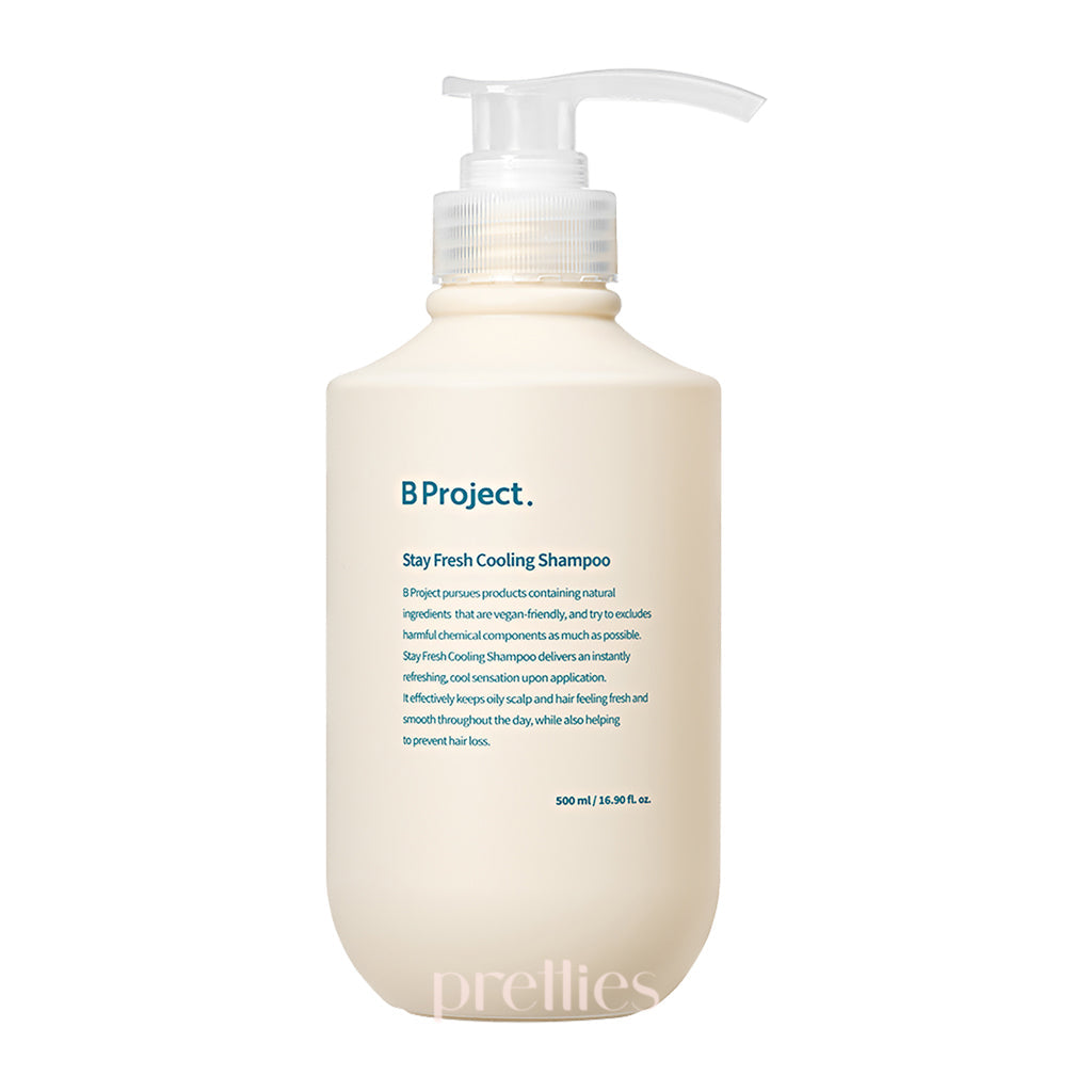 B Project Stay Fresh Cooling Shampoo 500ml - Refreshing & Hydrating Hair Care for Men & Women - Perfect for Hot Weather, Gym & Outdoor Activities