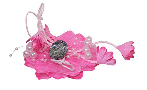 Elegant Pink Flower Feather Hair Clip for Women & Girls - Lightweight 20g Hair Accessory for Parties, Weddings & Everyday Styling (Pack of 1)