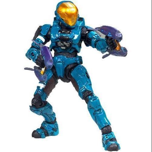 McFarlane Toys Halo 3 Series 6 Medal Edition Exclusive Teal Spartan Soldier Eva Action Figure with 2 Covenant Pulse Rifles - Collectible Video Game Character for Display & Gaming Enthusiasts