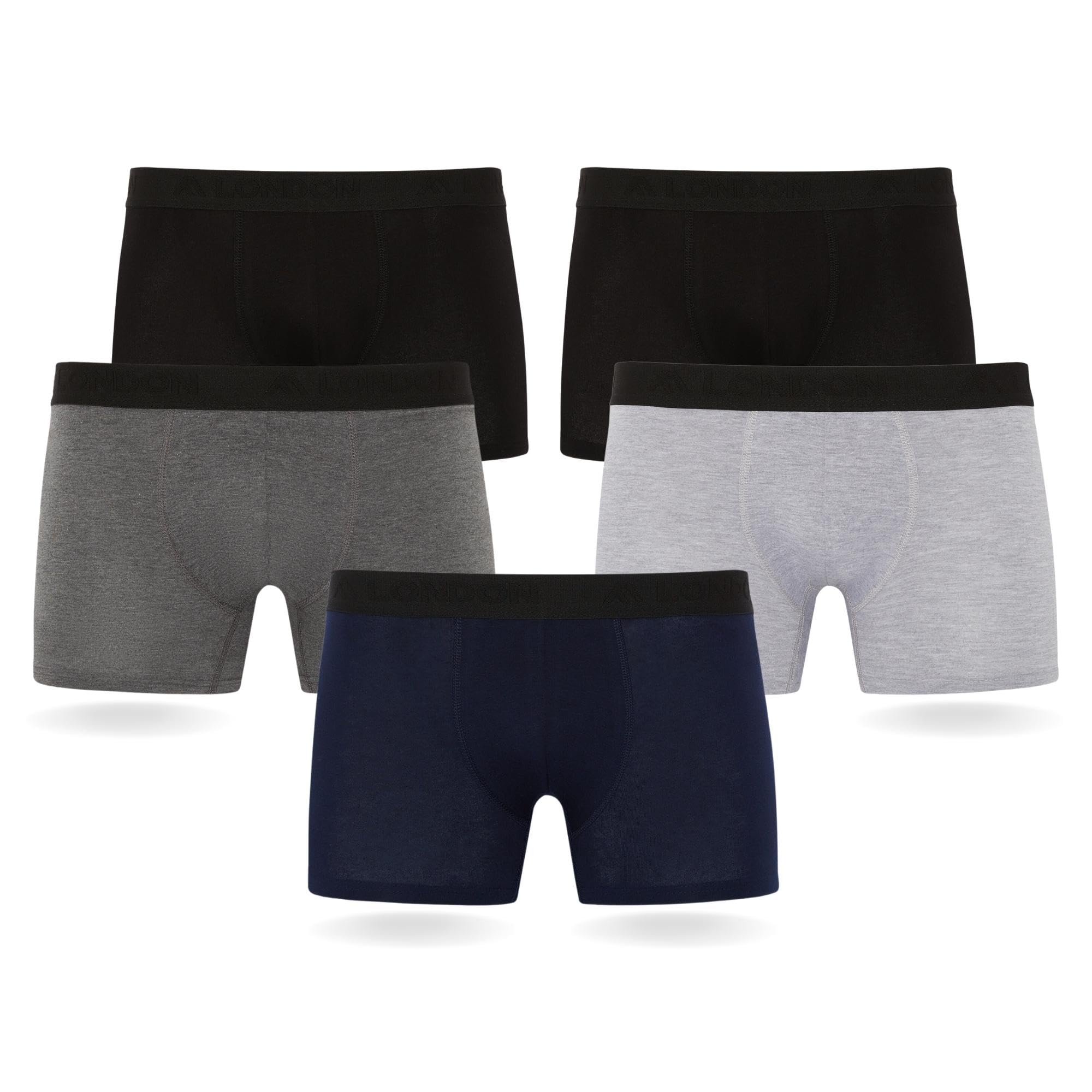 5-Pack Men's Boxers - HyFresh Odor Protection, Breathable & Soft Underwear for Daily Comfort