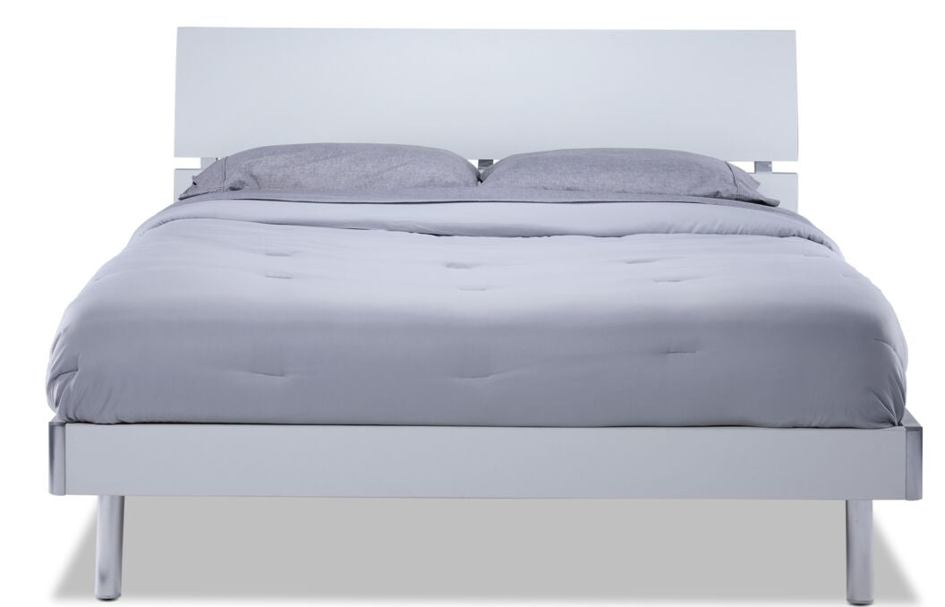 Bellmar 3-Piece King Size Bed Frame Set in White - Modern Bedroom Furniture for Master Bedroom & Guest Room