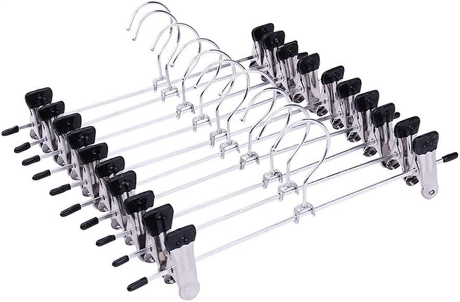 10 Pack Heavy Duty Stainless Steel Clothes Hangers - Non-Slip Coat Hangers for Pants, Skirts, Trousers - Durable Garment Hooks for Closet, Laundry Room & Travel Organization