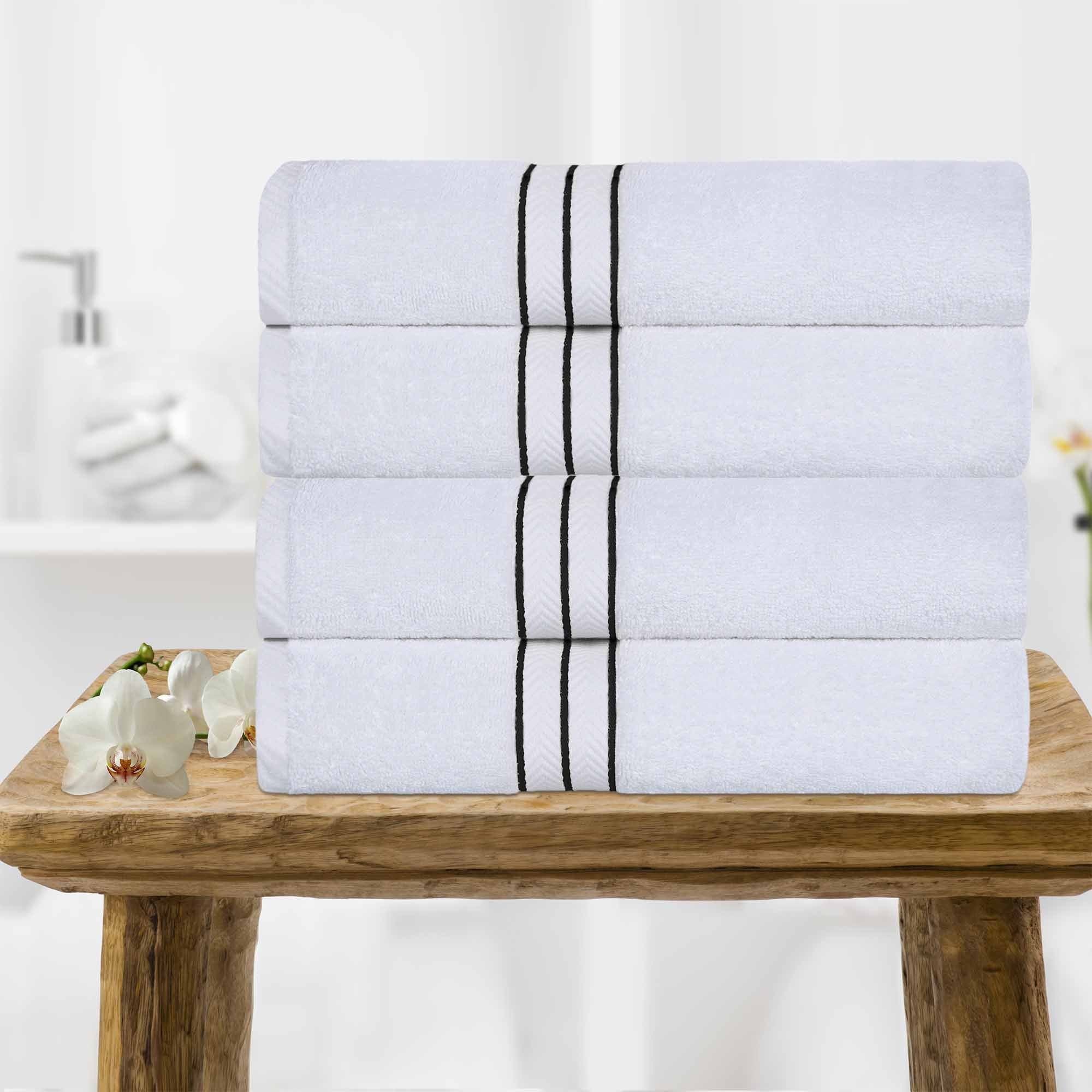 Premium 4-Piece Turkish Cotton Bath Towel Set - Ultra Plush, Highly Absorbent & Quick-Drying - Perfect for Spa, Bathroom & Luxury Home Use