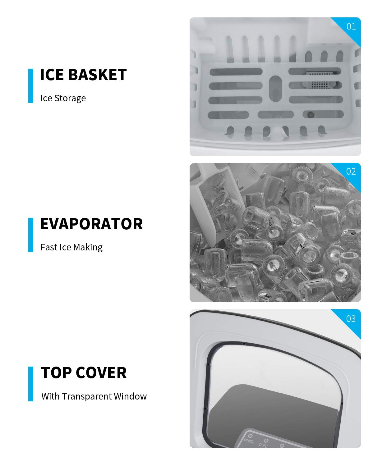 KUPPET Portable Countertop Ice Maker Machine - 26 lbs Daily Capacity, Fast Ice Production, Quiet Operation, Black - Perfect for Home, Office, RV & Outdoor Use
