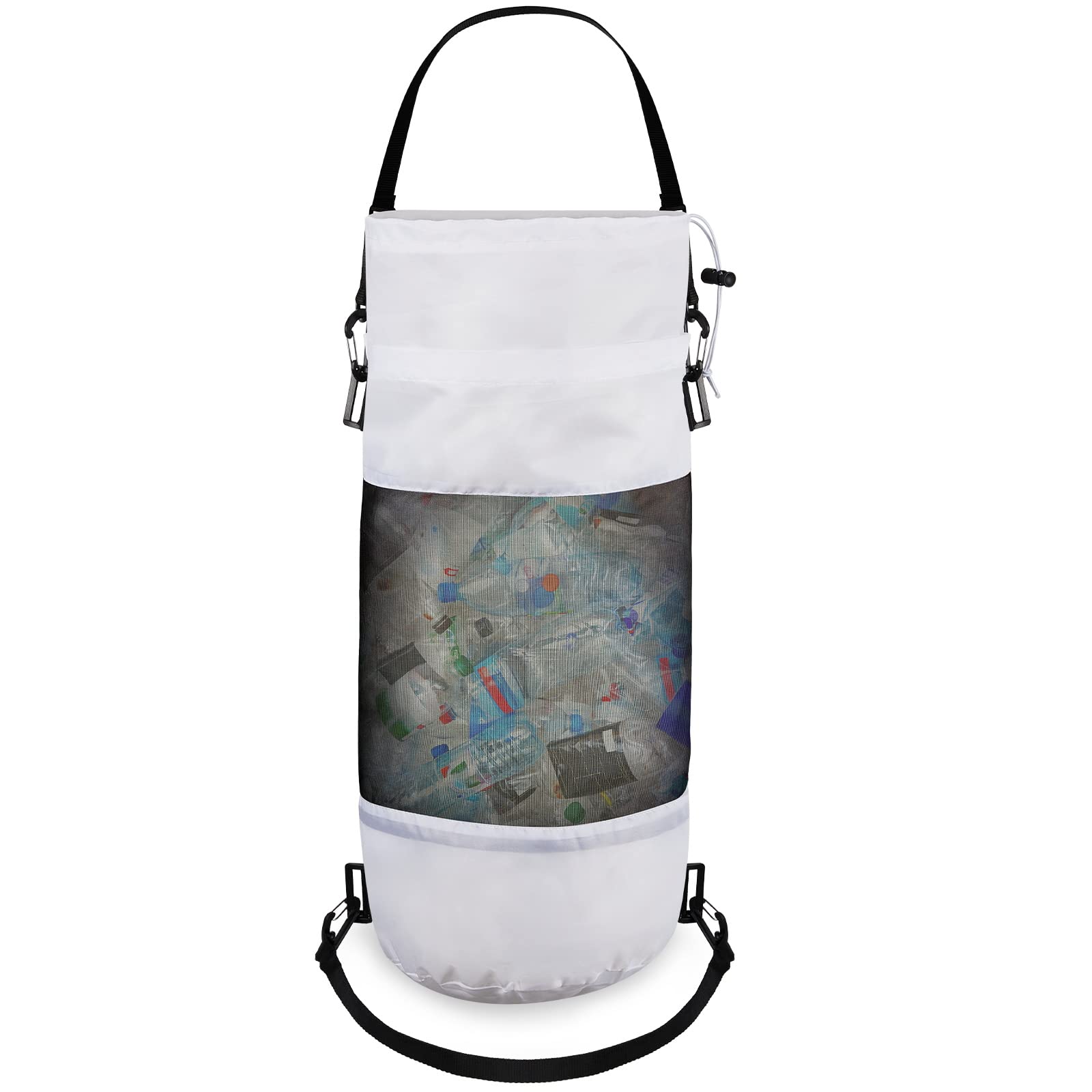 Portable Mesh Boat Trash Bags - Reusable Outdoor Garbage Container with Medium Hoop for Kayak, Fishing & Camping | Waterproof Storage Solution for Cabin, RV & Marine Use