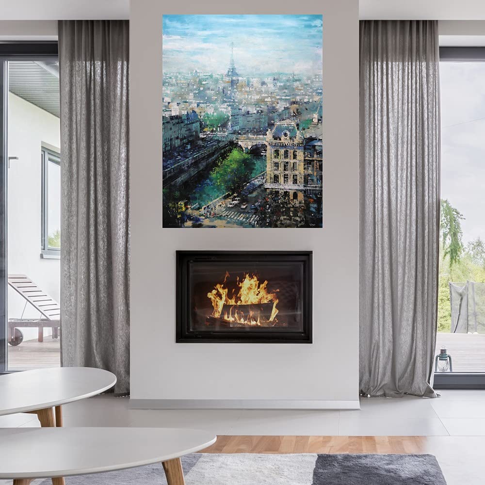 Tower in the Distance Fine Art Canvas Wall Decor by Mark Lague - 32x43 Inch Ready to Hang Painting for Living Room, Bedroom, Office - Perfect for Home Decor, Housewarming Gifts & Interior Design