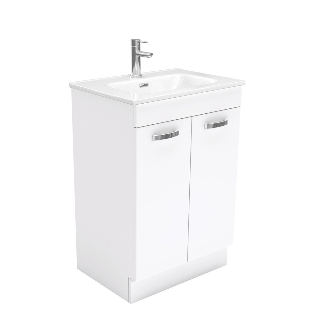 Fienza JOL60NKW Joli Unicab 600mm Bathroom Vanity with Kickboard in Gloss White - Perfect for Modern Bathroom Renovations and Small Space Solutions