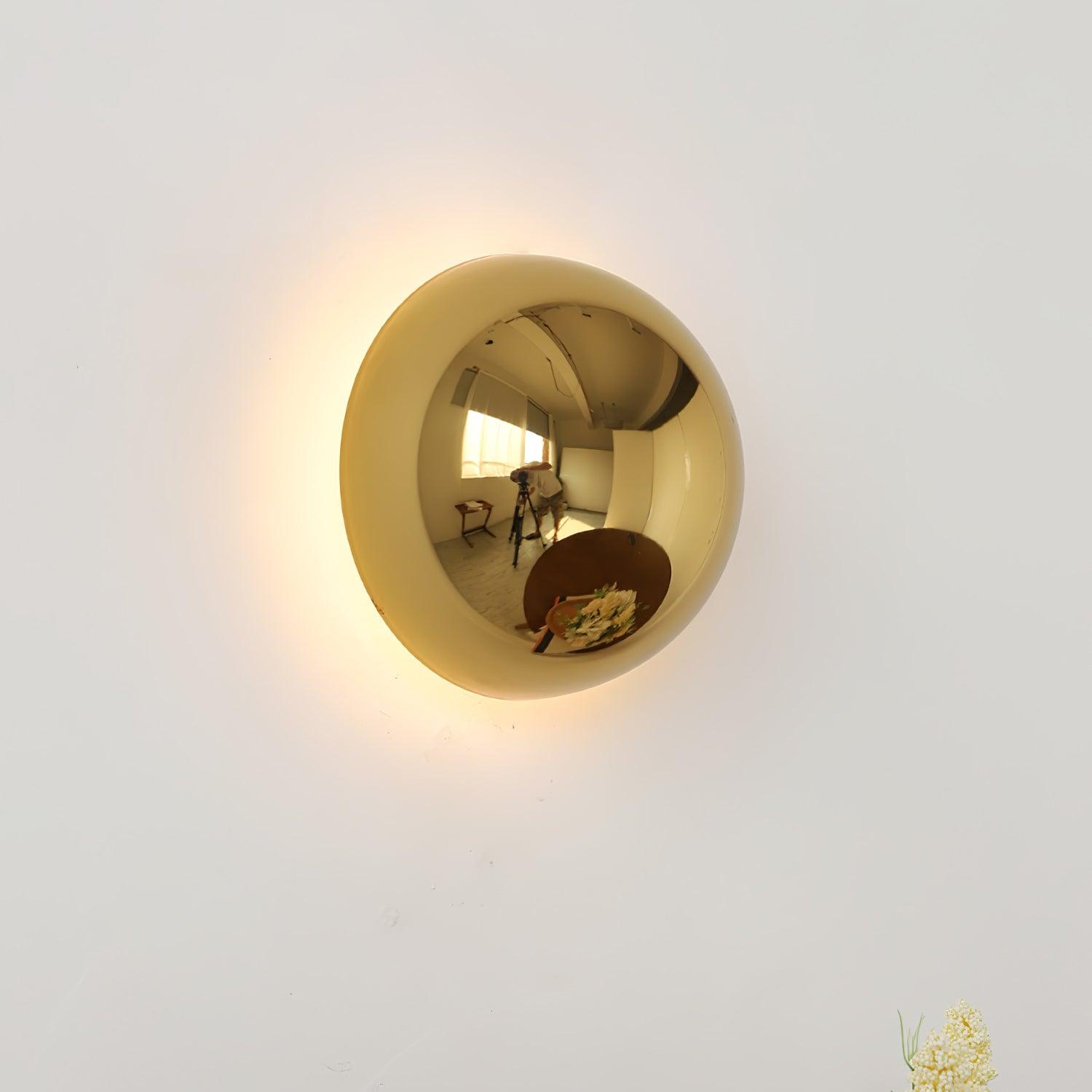 Aurum Sphere Wall Sconce - Modern Gold LED Wall Light Fixture for Living Room, Bedroom & Hallway - Elegant Home Decor Lighting for Indoor Spaces