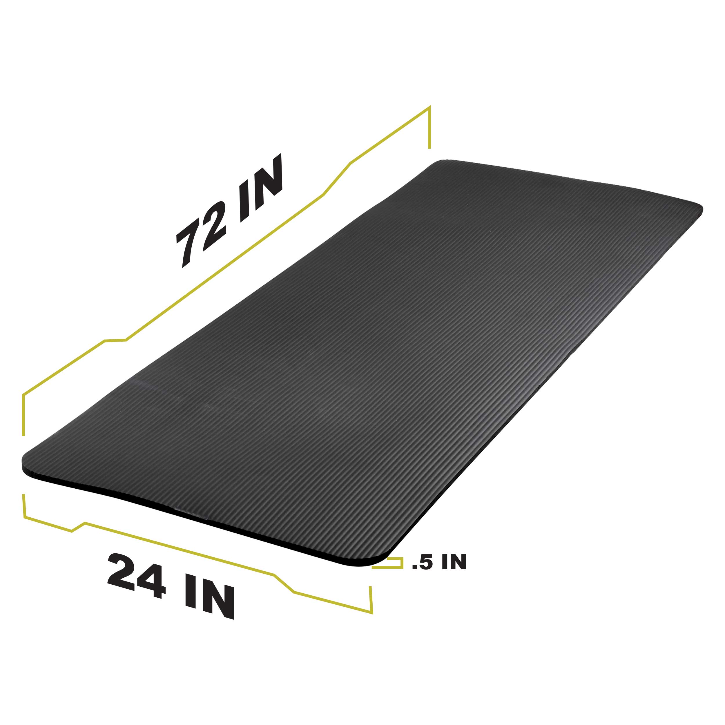 PRCTZ 12mm Thick NBR Exercise Mat for Yoga, Pilates, Home & Gym Workouts - Non-Slip Fitness Floor Mat for Comfortable Stretching and Training