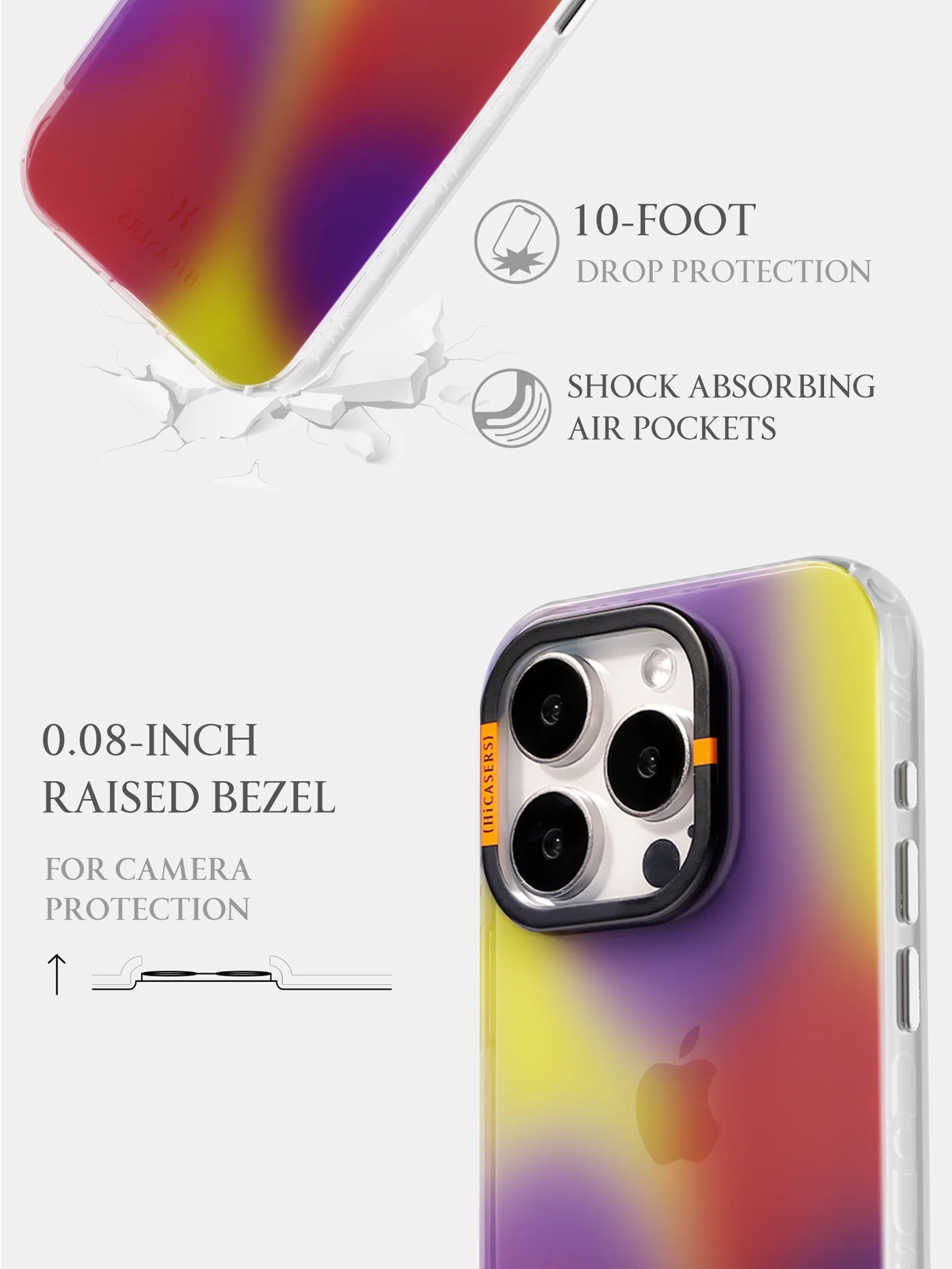 Gradient Light Dot Iridescent Phone Case - Yellow | Trendy Protective Cover for iPhone & Samsung | Perfect for Everyday Use & Fashion Accessories