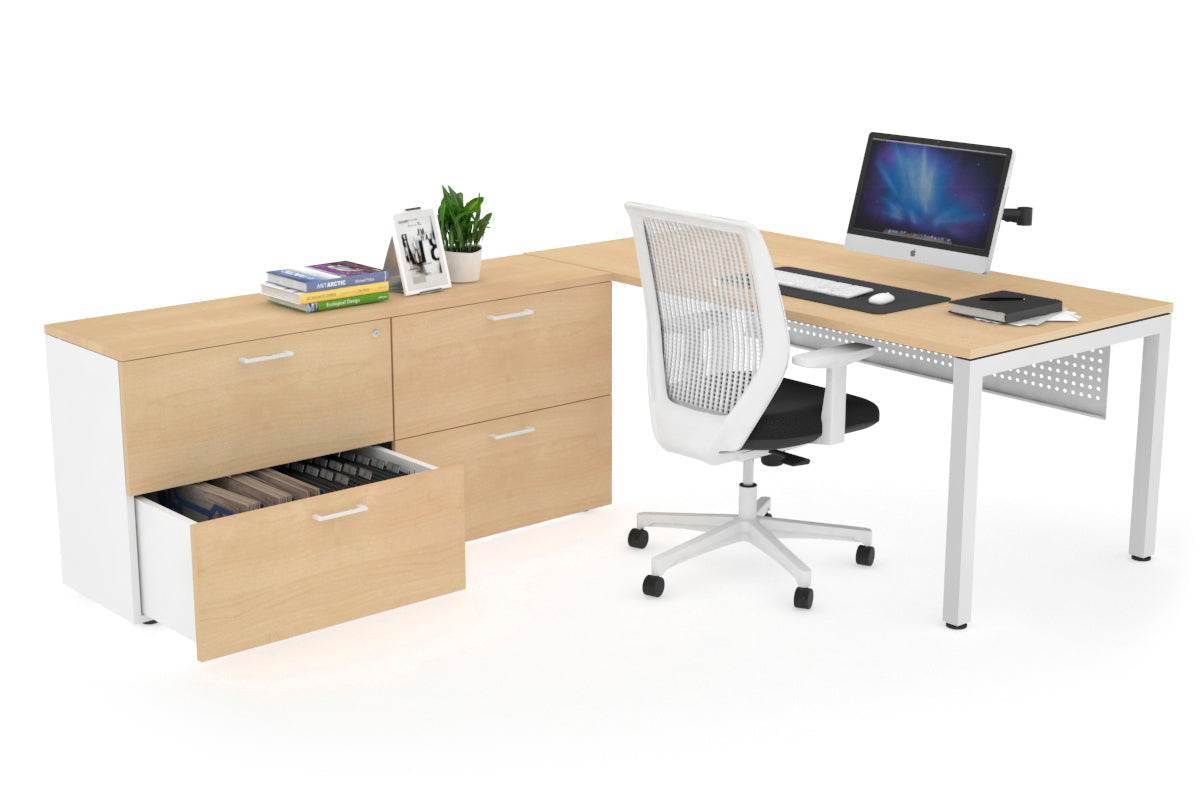 Quadro Square Executive White Frame Office Chair [1600L x 700W] - Premium Ergonomic Seating for Home Office & Conference Rooms