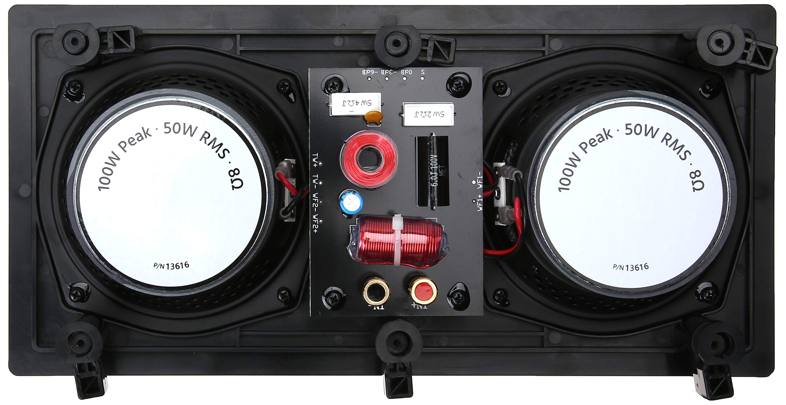 Monoprice 2-Way Carbon Fiber In-Ceiling & In-Wall Speakers - High-Quality Home Theater Audio System for Immersive Movie Nights and Music Listening