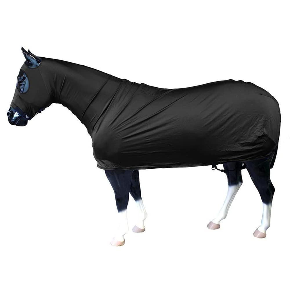 Small Solid Full Body Black Horse Blanket - Durable & Comfortable for Riding, Training & Cold Weather Protection