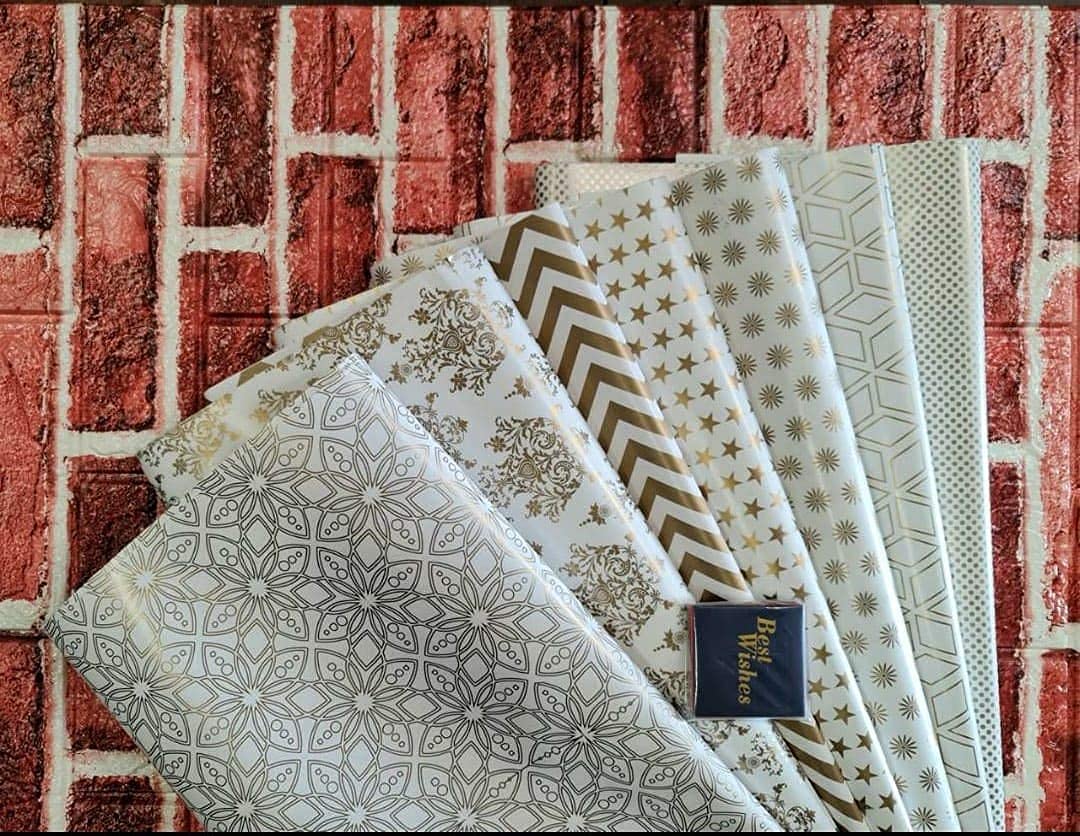 10 Pcs Golden Gift Wrapping Paper Sheets - Premium Decorative Wrapping Paper for Anniversary, Birthday, Wedding | DIY Crafts, Scrapbooking, Present Packaging | Elegant Gift Wrap for Special Occasions & Party Decorations