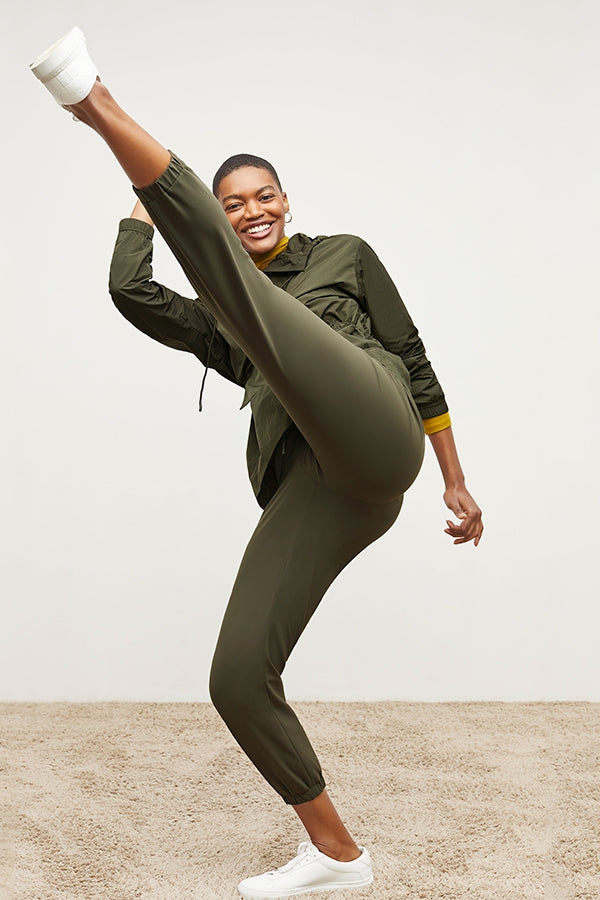 Delaney Jogger Pants for Women - OrigamiTech Stretch Olive Green Joggers | Comfortable Workout, Yoga, Lounge & Casual Wear
