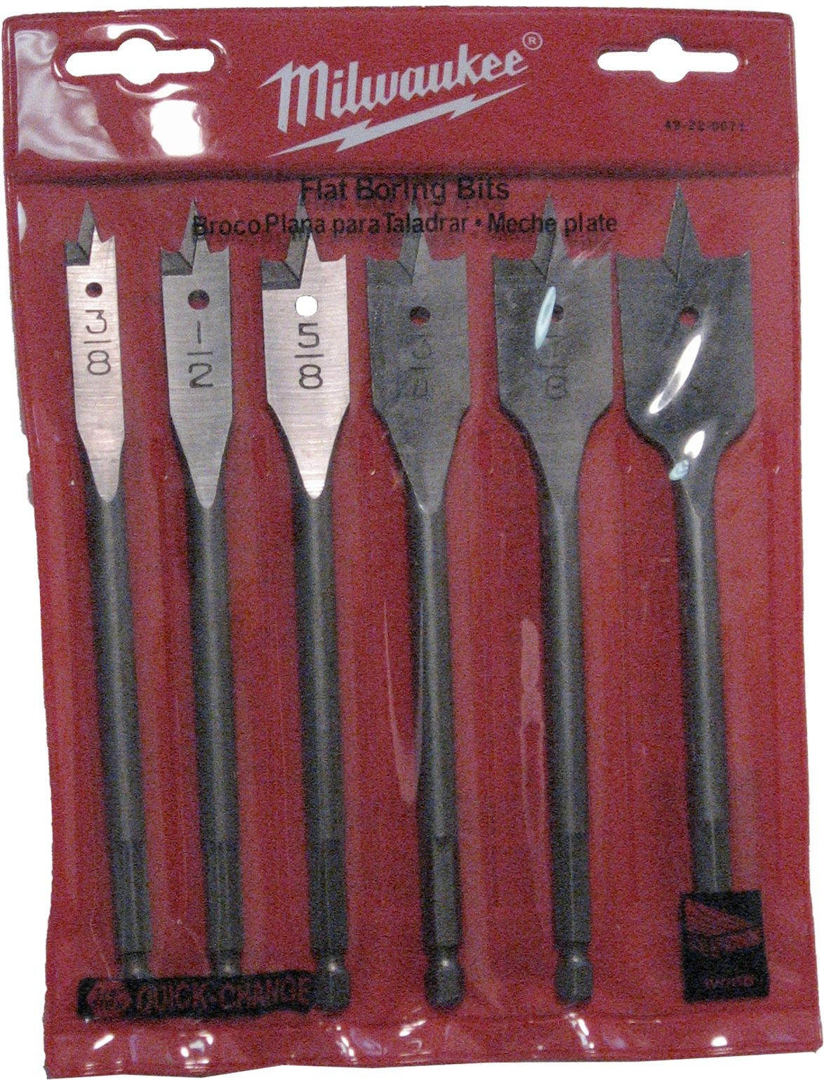 Milwaukee 49-22-0071 Spade Wood Boring Bit Set - 3-Piece Professional Drill Bits for Woodworking, Carpentry & DIY Projects - Perfect for Door Holes, Cabinet Installation & Furniture Making