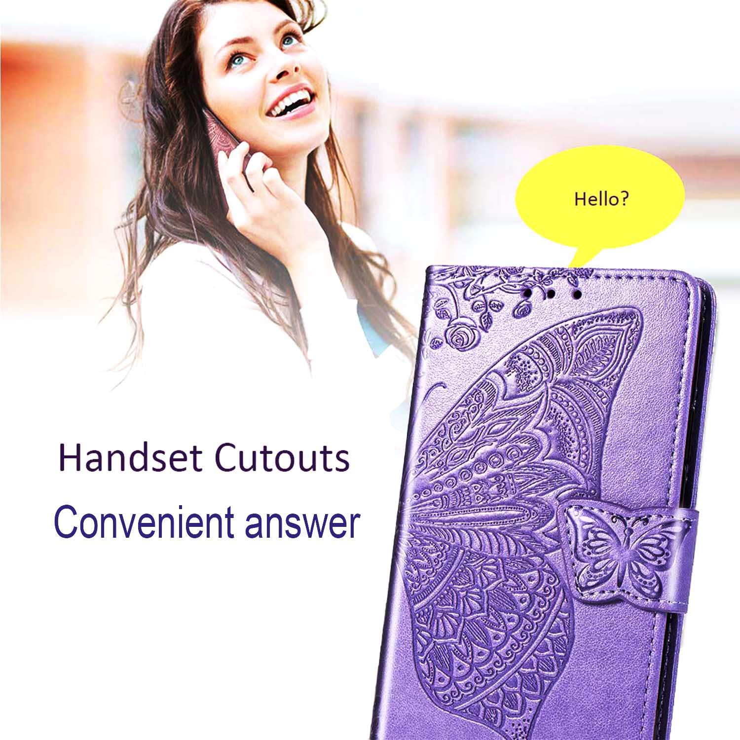 Butterfly Flower iPhone 11 Pro Max Wallet Case with Card Slots & Stand - for Work & Travel