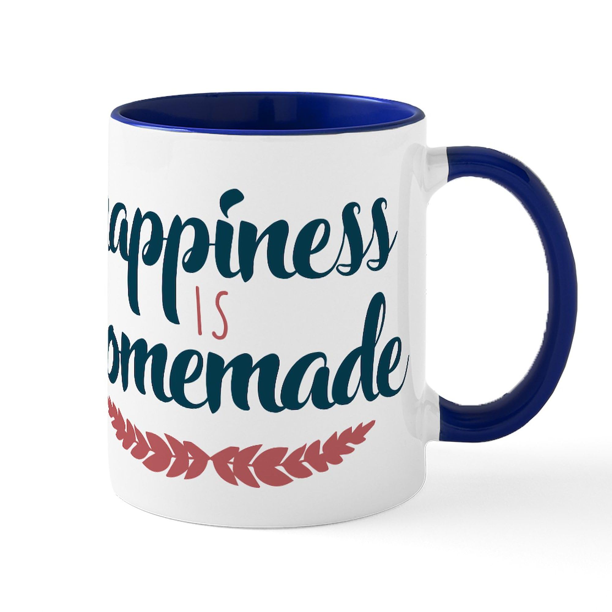 Happiness Is Homemade 11 oz Ceramic Coffee Mug - 325ml Inspirational Tea Cup for Home, Office & Gifts | Perfect for Coffee, Tea & Hot Beverages