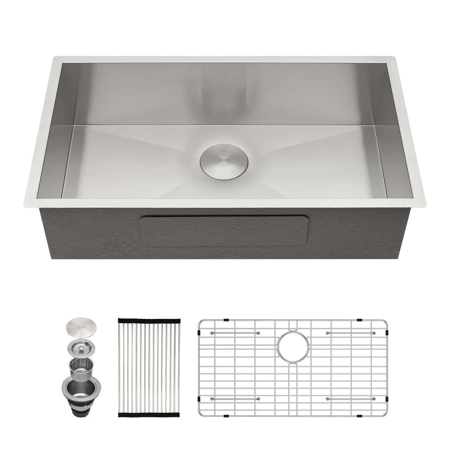 30 Inch Undermount Single Bowl Kitchen Sink - 16 Gauge Stainless Steel, Round Corner Design, Handmade Single Basin (30x18x9 Inch) - Perfect for Modern Kitchens, Restaurant Prep Areas & Small Space Installations