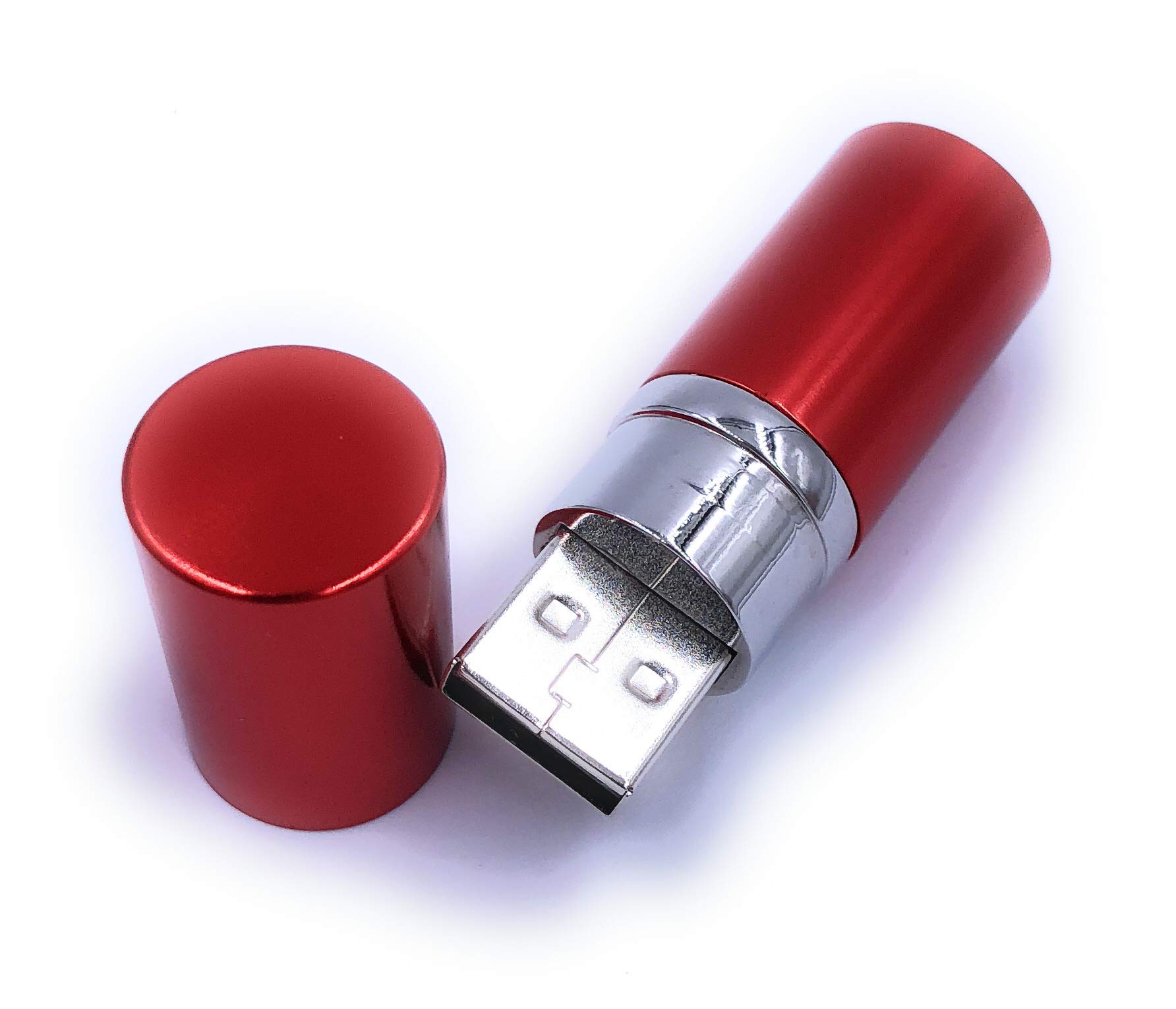 32GB Red Lipstick Shaped USB 2.0 Flash Drive - Portable Memory Stick for Data Storage, File Transfer - Perfect for Office, School, Gift Giving