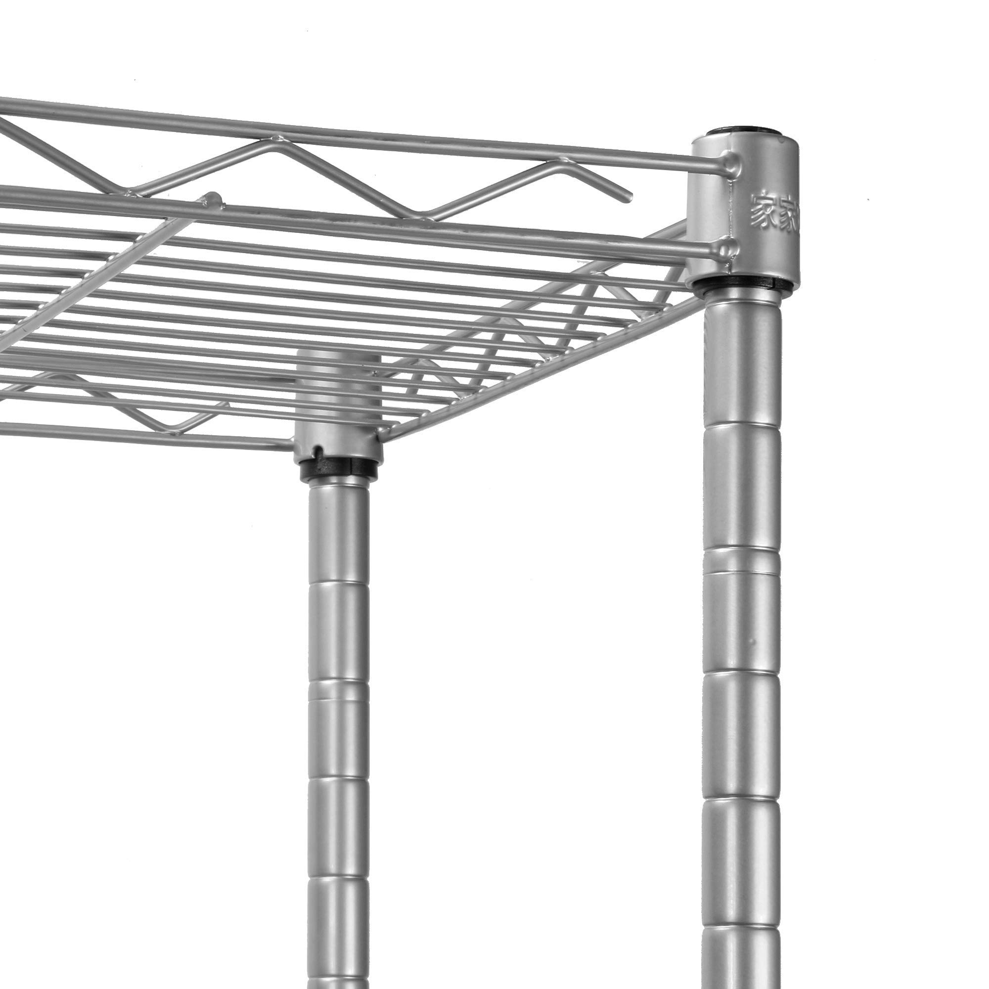 Maison & White 4-Tier Metal Storage Shelf Unit - Heavy Duty Standing Organizer Rack for Kitchen, Bathroom, Garage & Closet - Space Saving Home Organization Solution for Pantry, Laundry Room & Workshop Storage Needs
