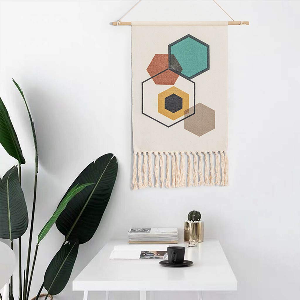 Handmade Macrame Wall Hanging Decor - Boho Cotton Rope Woven Tapestry for Home, Bedroom, Living Room & Wedding Backdrop | Perfect for Housewarming, Apartment Decor, Dorm Room & Party Decoration