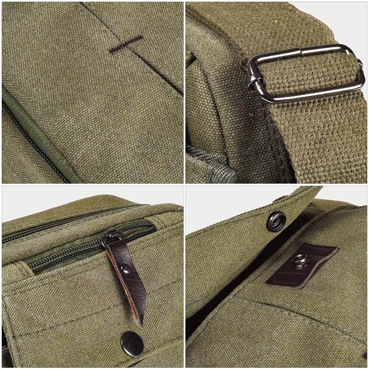Small Canvas Messenger Bag - Crossbody Chest Shoulder Bag for Men & Women with Multi Pockets | Perfect for Travel, Work & Daily Use